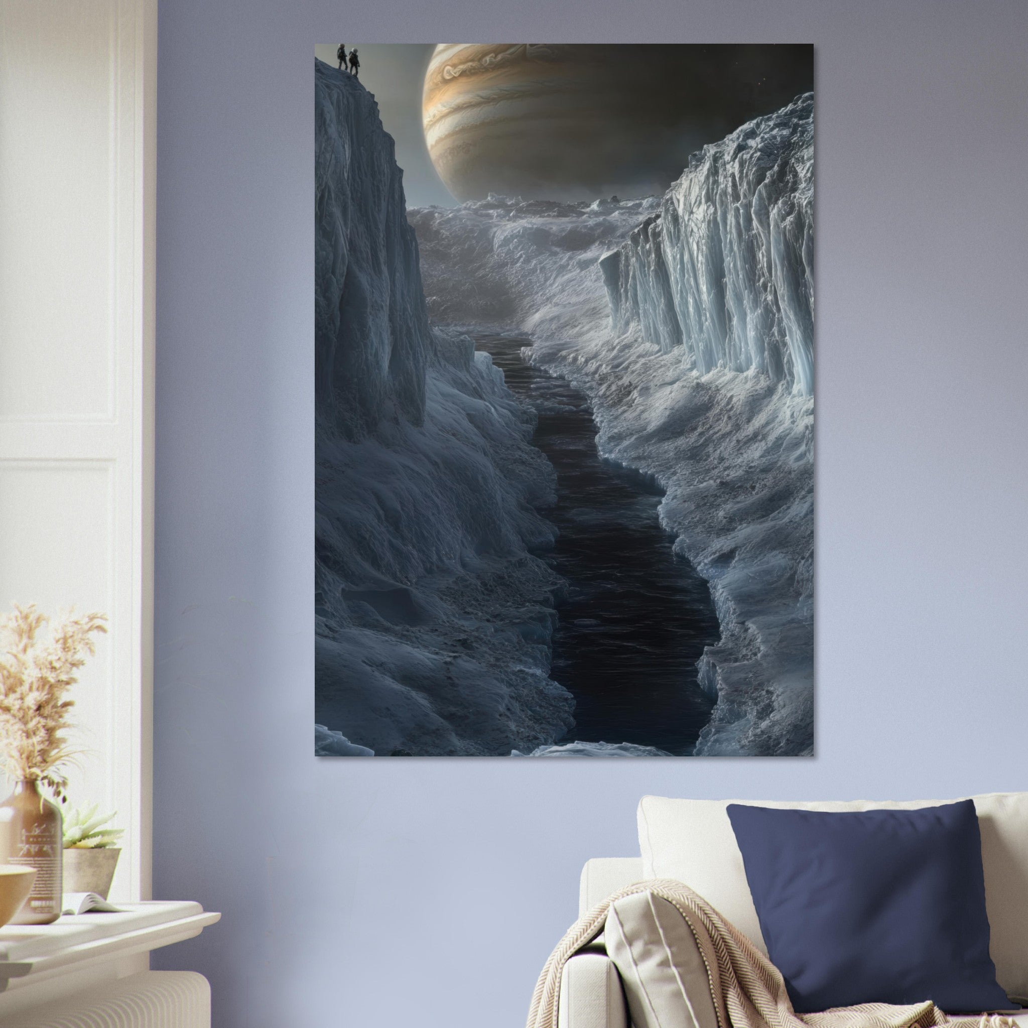 Aluminum Print Portrait - The Frozen Wasteland of Europa An expedition tea 2 - Shop Ai Art WebShop - Digital Art online Store