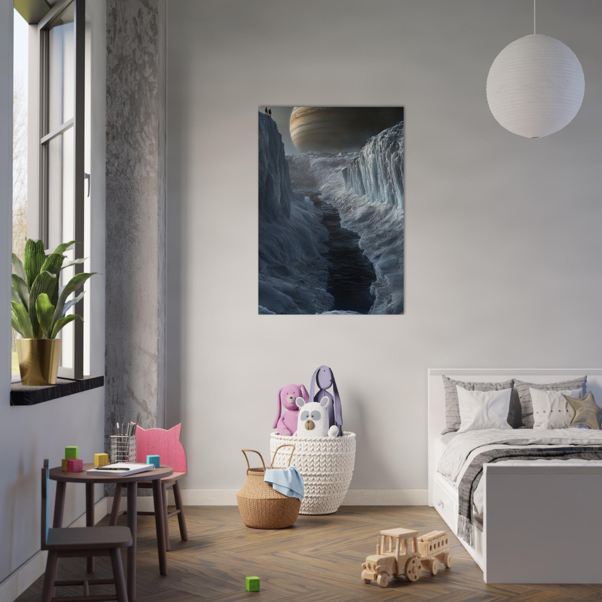 Aluminum Print Portrait - The Frozen Wasteland of Europa An expedition tea 2 - Shop Ai Art WebShop - Digital Art online Store