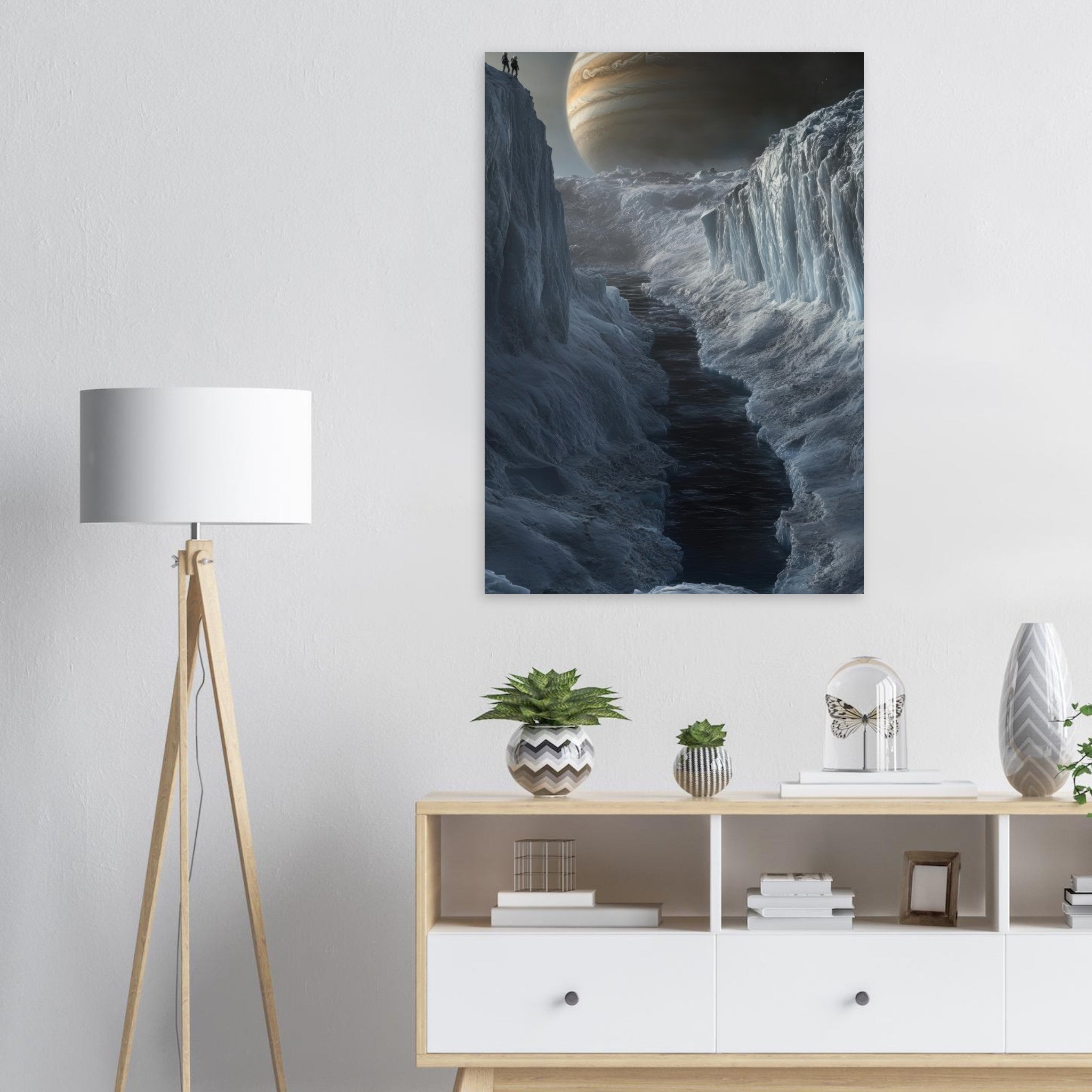 Aluminum Print Portrait - The Frozen Wasteland of Europa An expedition tea 2 - Shop Ai Art WebShop - Digital Art online Store