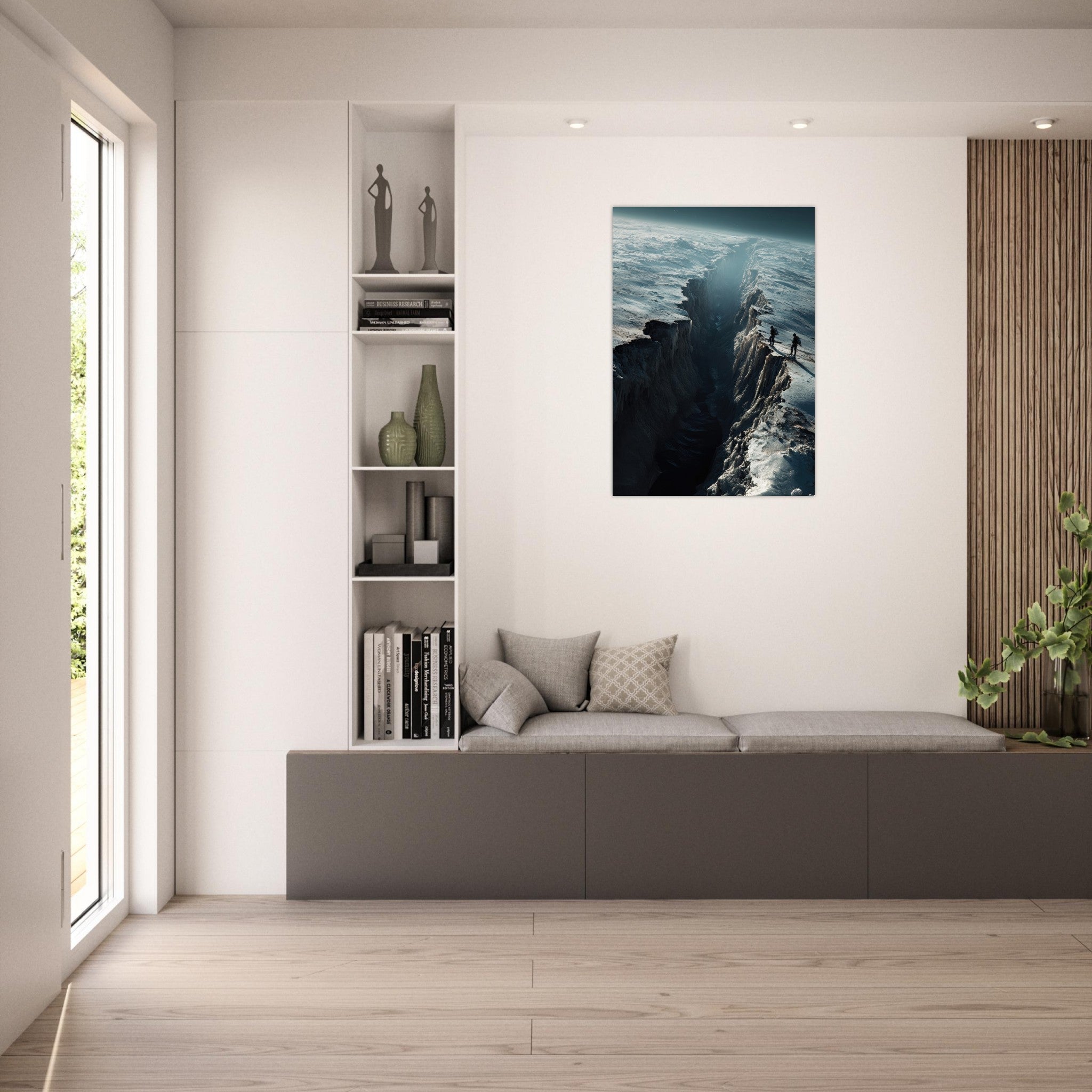 Aluminum Print Portrait - The Frozen Wasteland of Europa An expedition tea - Shop Ai Art WebShop - Digital Art online Store