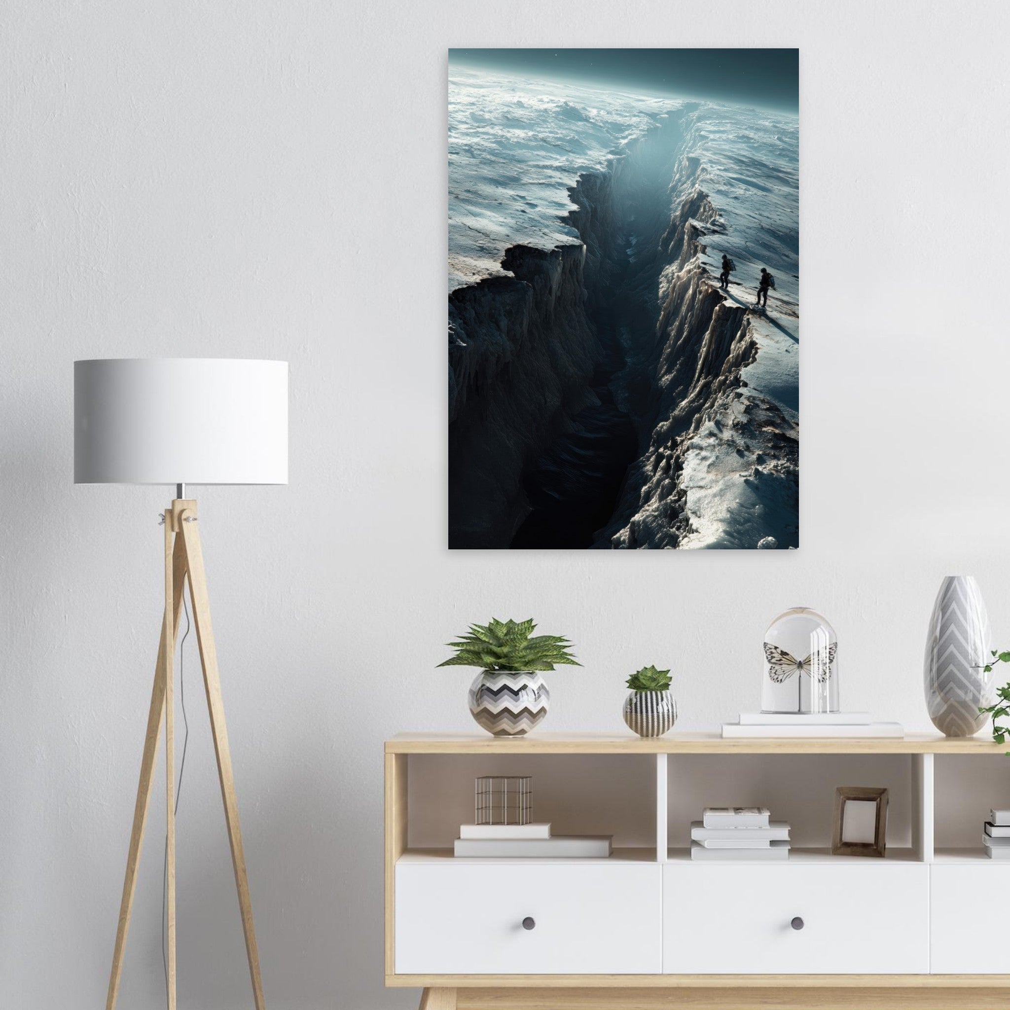 Aluminum Print Portrait - The Frozen Wasteland of Europa An expedition tea - Shop Ai Art WebShop - Digital Art online Store