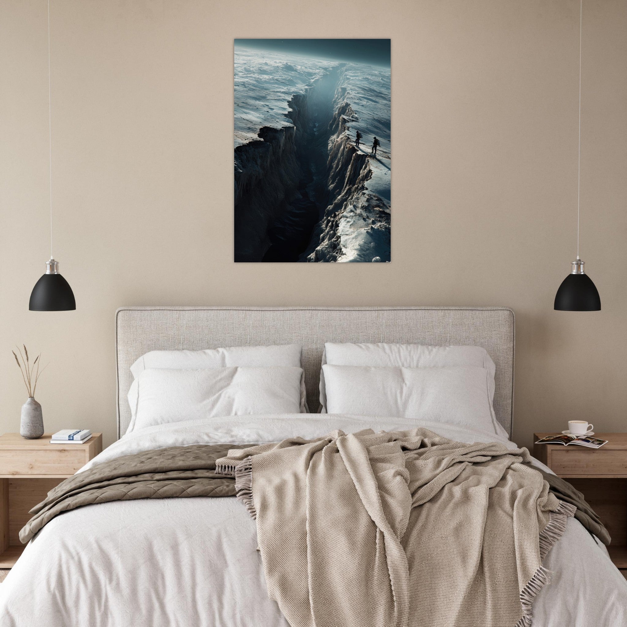 Aluminum Print Portrait - The Frozen Wasteland of Europa An expedition tea - Shop Ai Art WebShop - Digital Art online Store