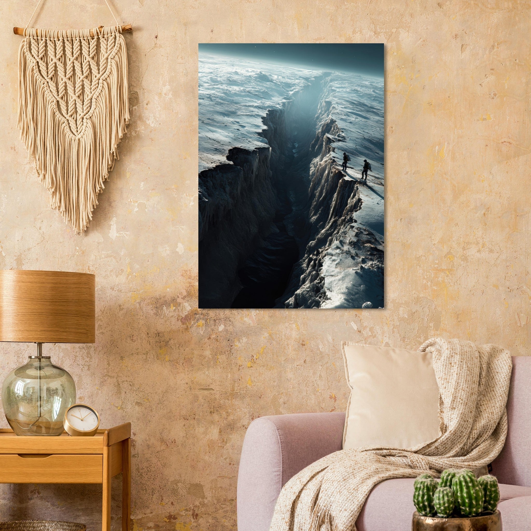 Aluminum Print Portrait - The Frozen Wasteland of Europa An expedition tea - Shop Ai Art WebShop - Digital Art online Store