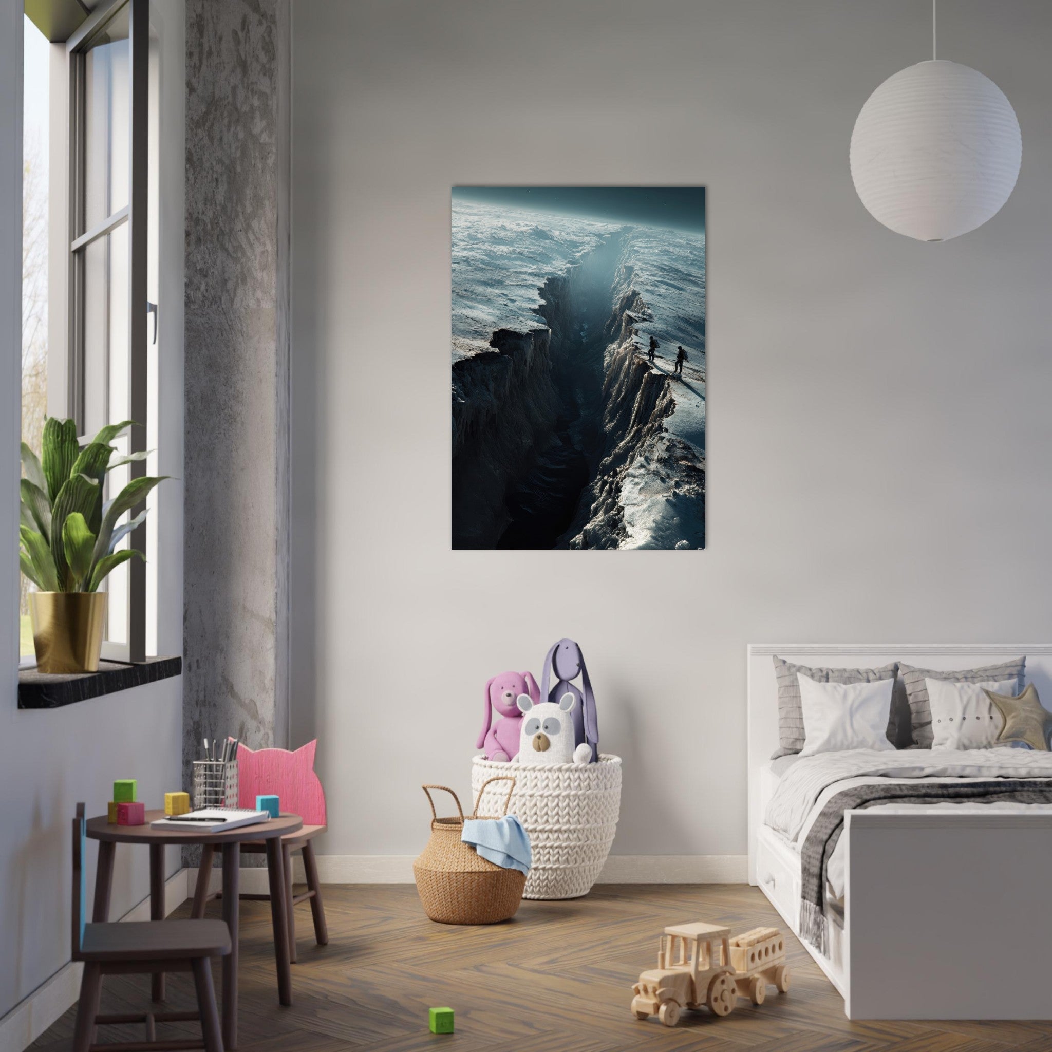 Aluminum Print Portrait - The Frozen Wasteland of Europa An expedition tea - Shop Ai Art WebShop - Digital Art online Store