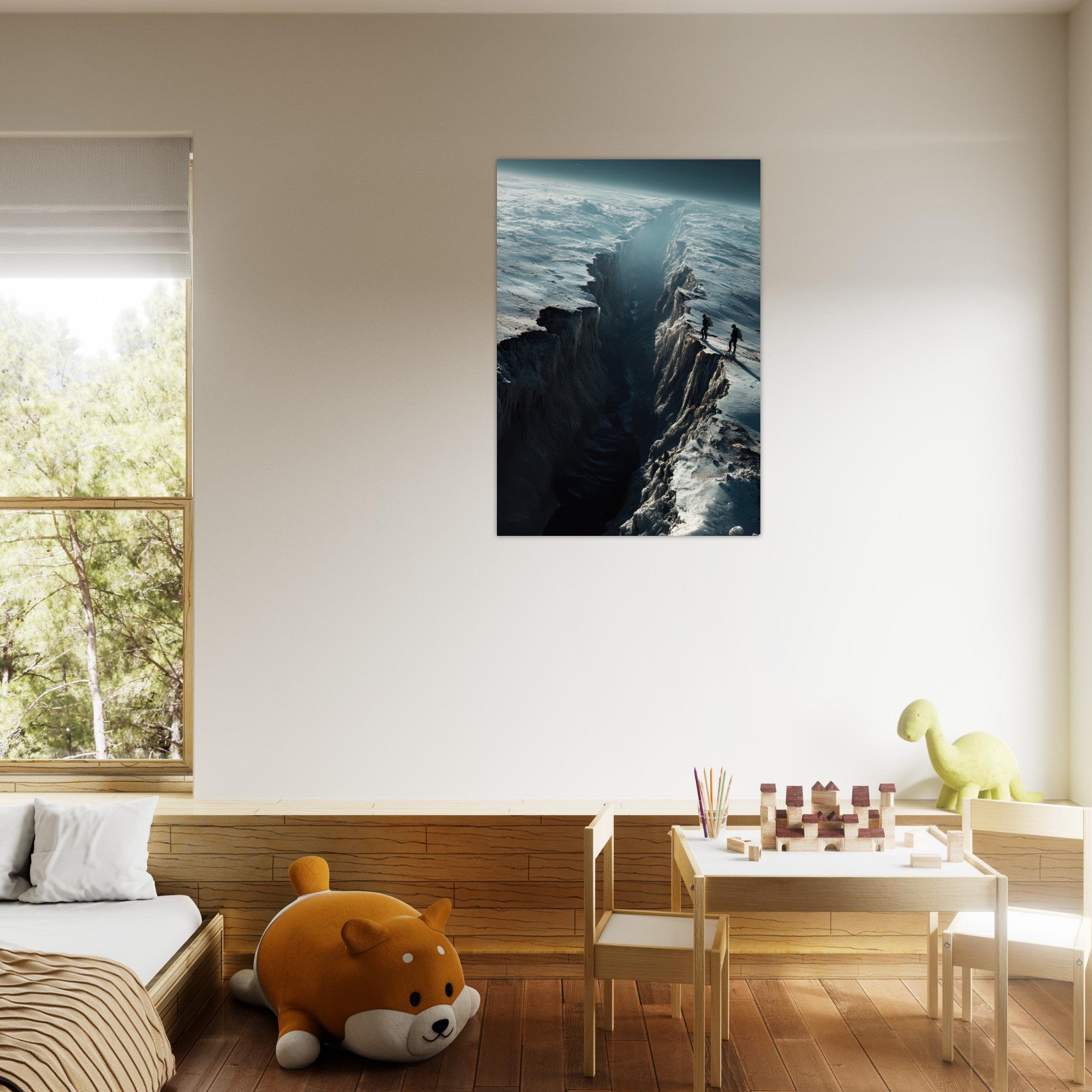 Aluminum Print Portrait - The Frozen Wasteland of Europa An expedition tea - Shop Ai Art WebShop - Digital Art online Store