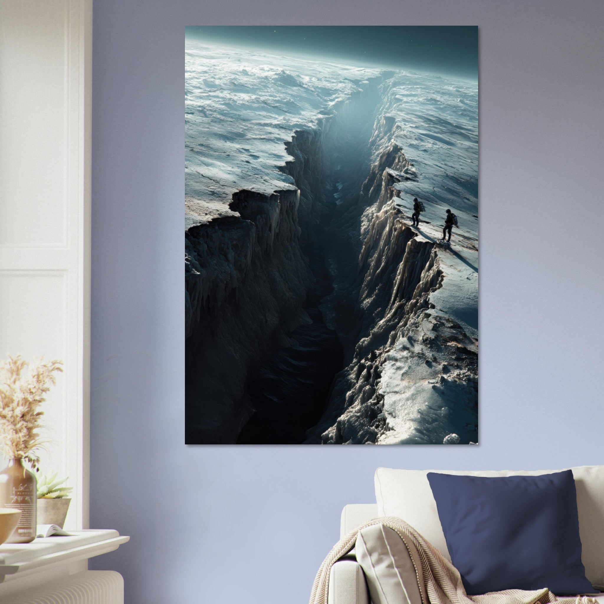 Aluminum Print Portrait - The Frozen Wasteland of Europa An expedition tea - Shop Ai Art WebShop - Digital Art online Store