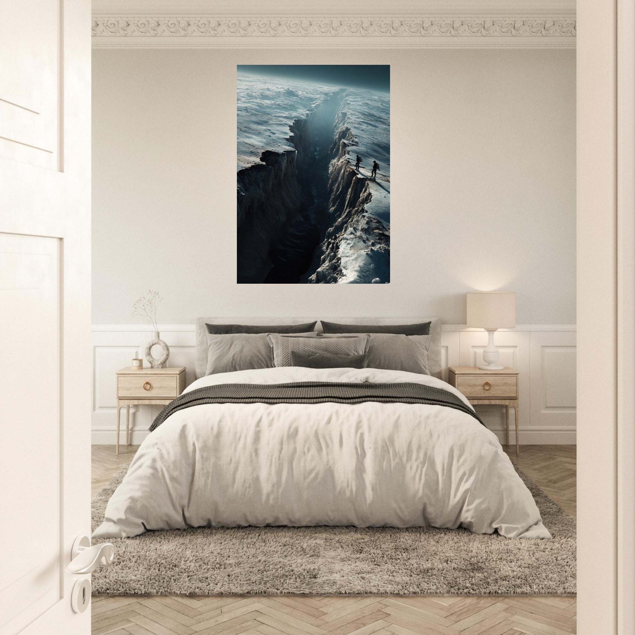 Aluminum Print Portrait - The Frozen Wasteland of Europa An expedition tea - Shop Ai Art WebShop - Digital Art online Store
