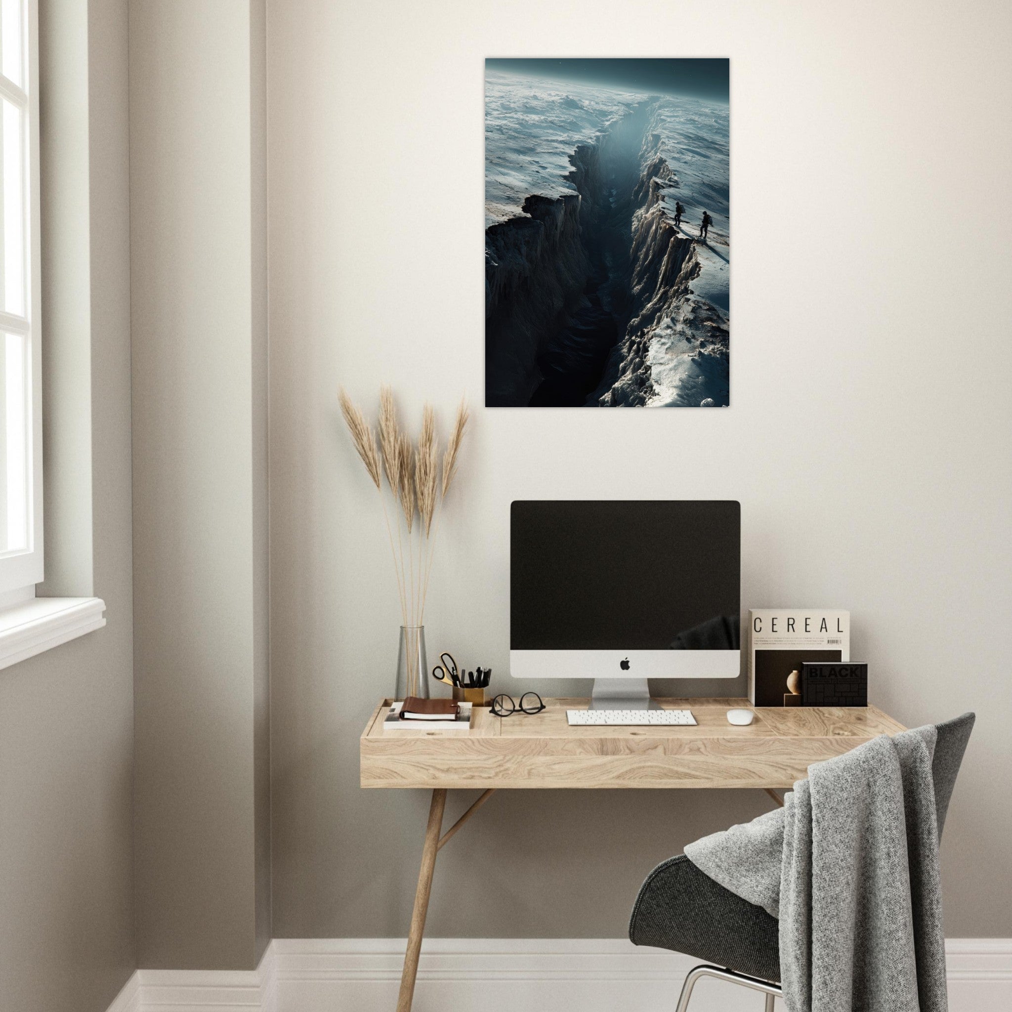 Aluminum Print Portrait - The Frozen Wasteland of Europa An expedition tea - Shop Ai Art WebShop - Digital Art online Store
