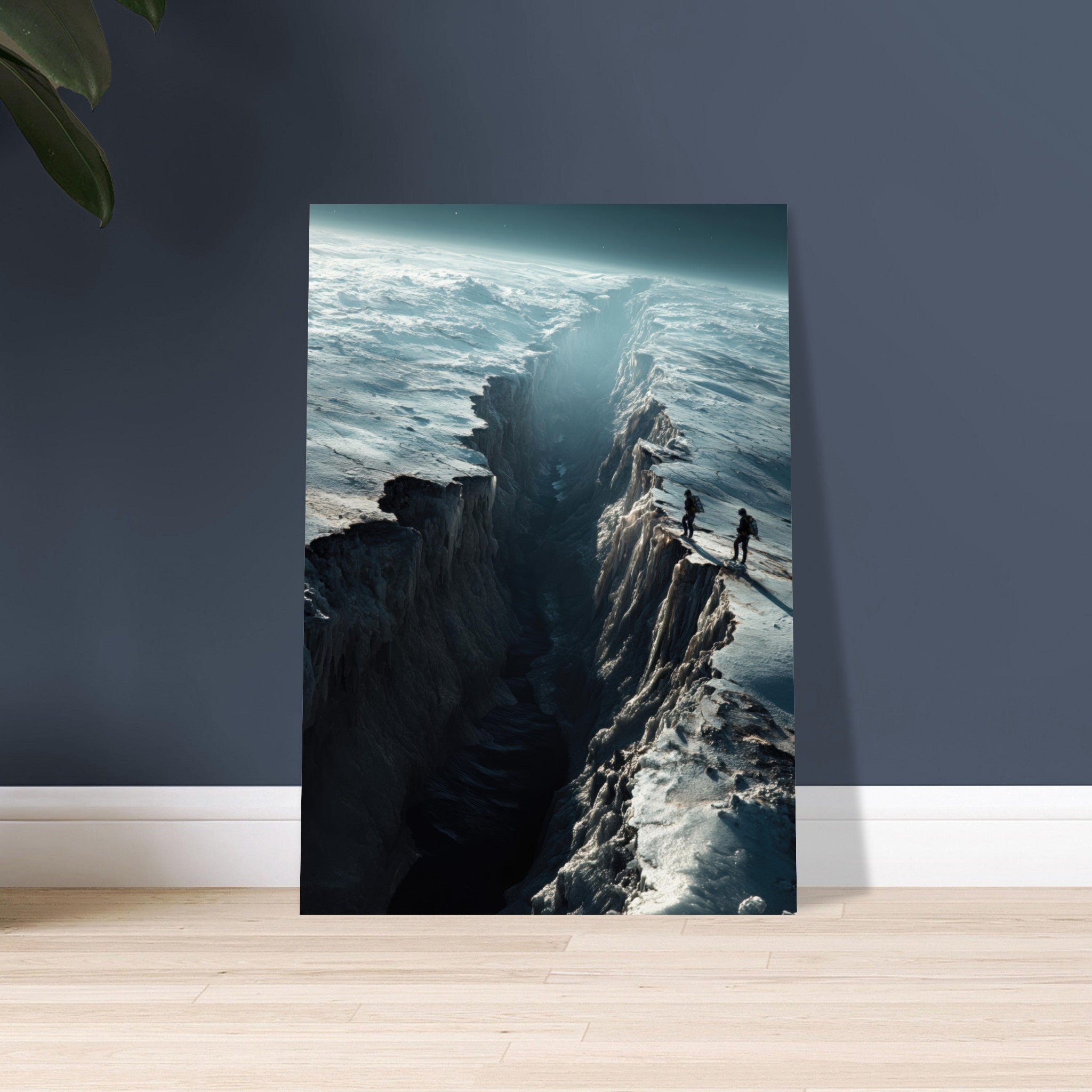 Aluminum Print Portrait - The Frozen Wasteland of Europa An expedition tea - Shop Ai Art WebShop - Digital Art online Store