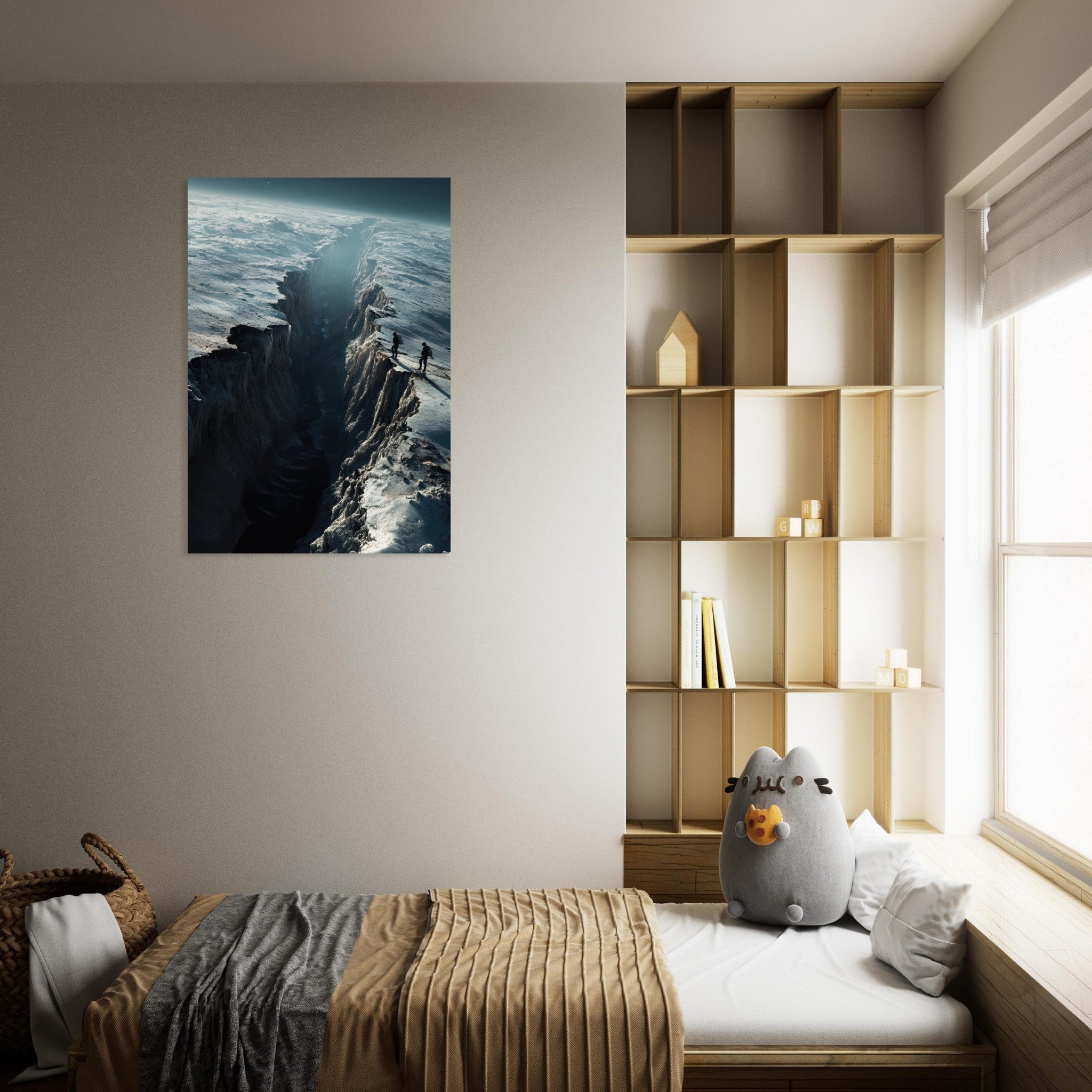 Aluminum Print Portrait - The Frozen Wasteland of Europa An expedition tea - Shop Ai Art WebShop - Digital Art online Store