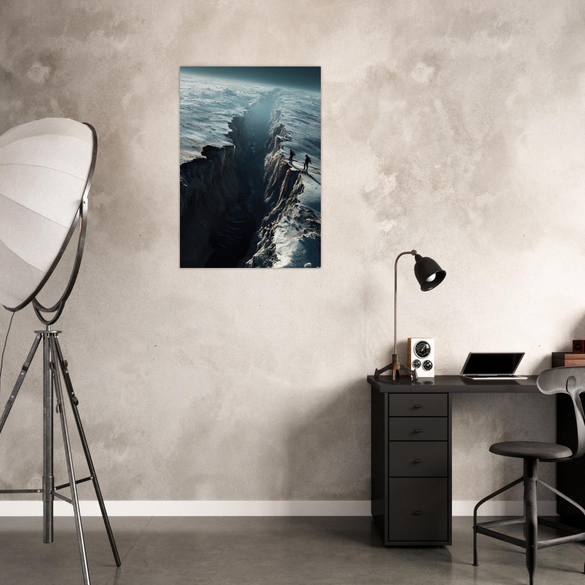 Aluminum Print Portrait - The Frozen Wasteland of Europa An expedition tea - Shop Ai Art WebShop - Digital Art online Store