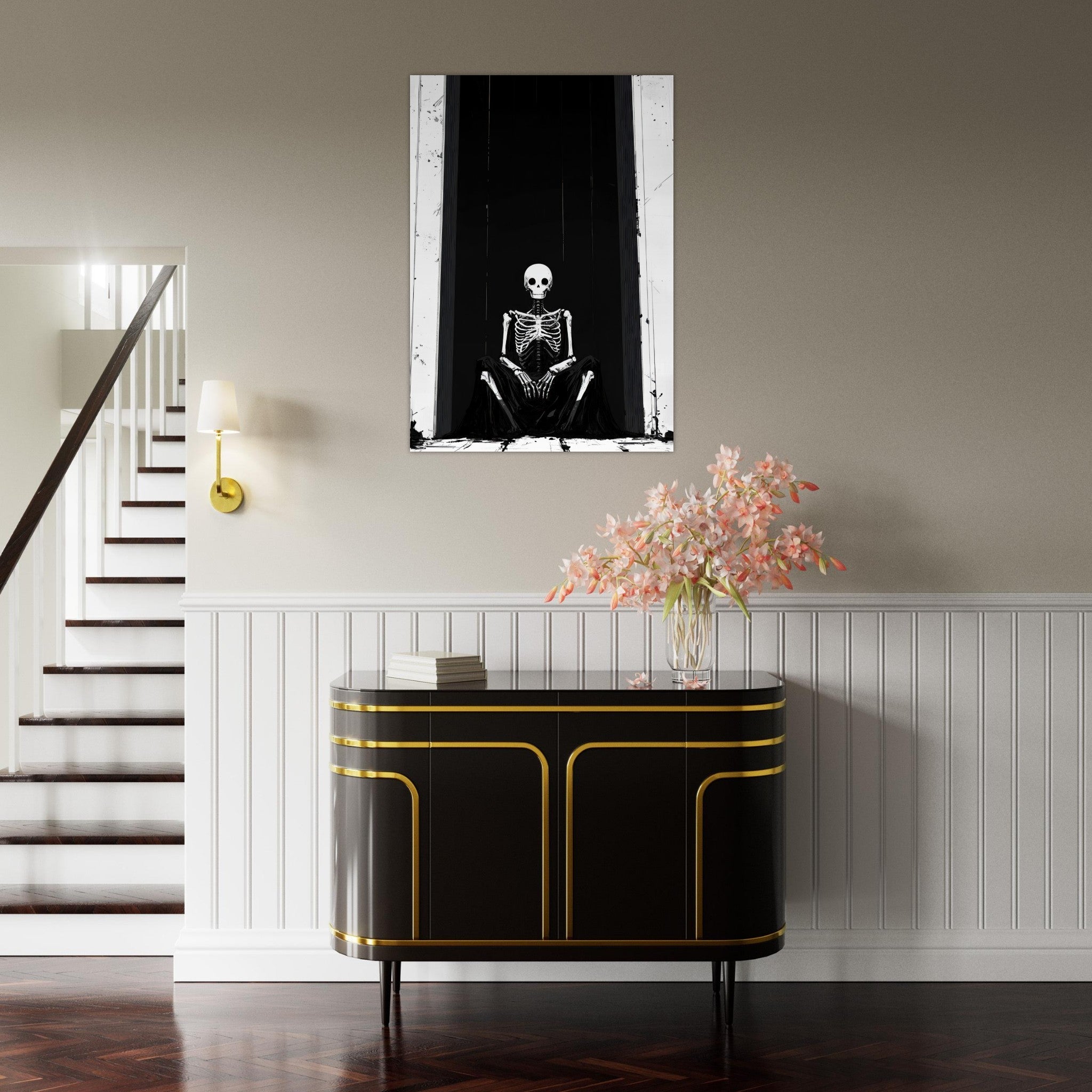 Aluminum Print Portrait - The Hollow King A haunting minimalist piece feat - Shop Ai Art WebShop - Digital Art online Store