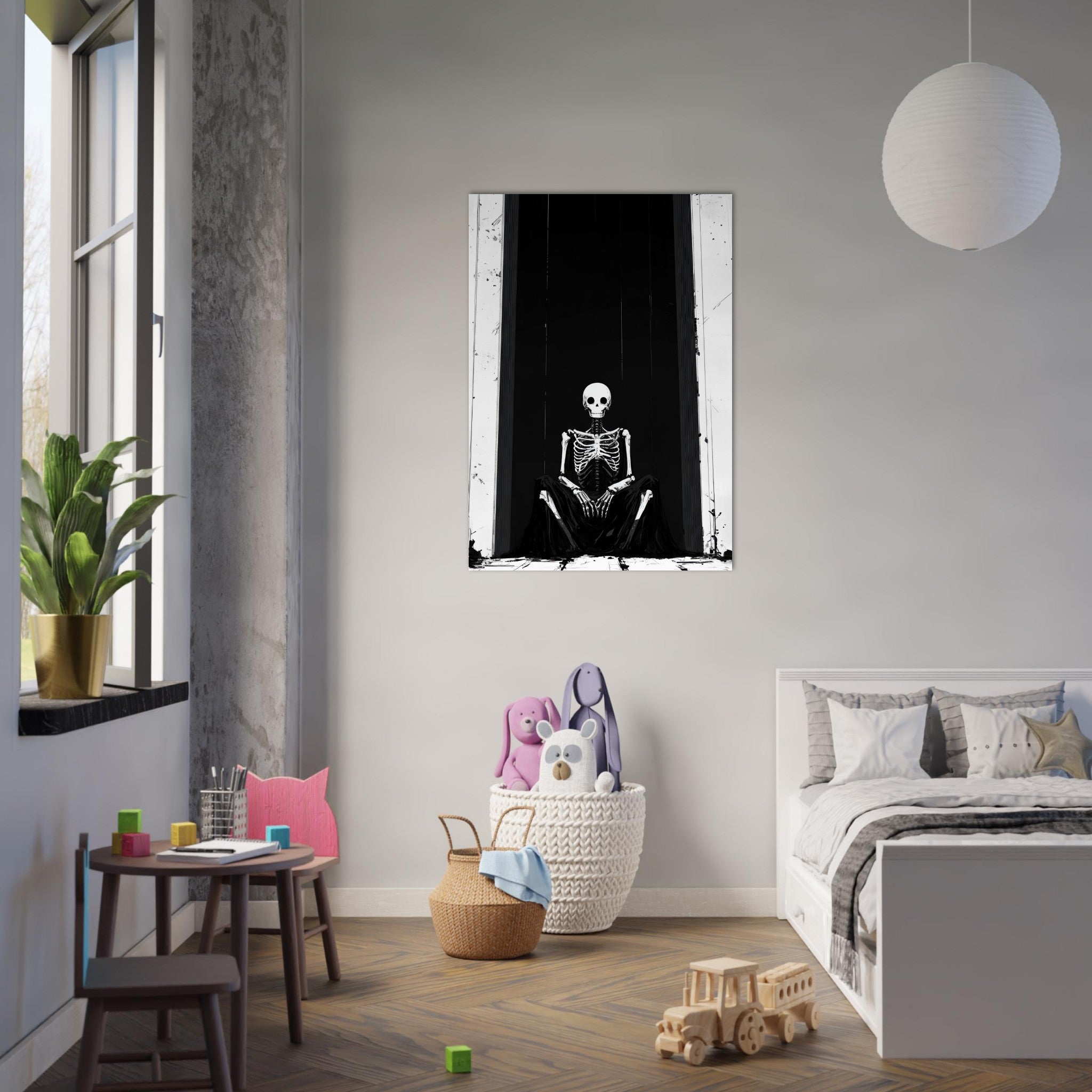 Aluminum Print Portrait - The Hollow King A haunting minimalist piece feat - Shop Ai Art WebShop - Digital Art online Store