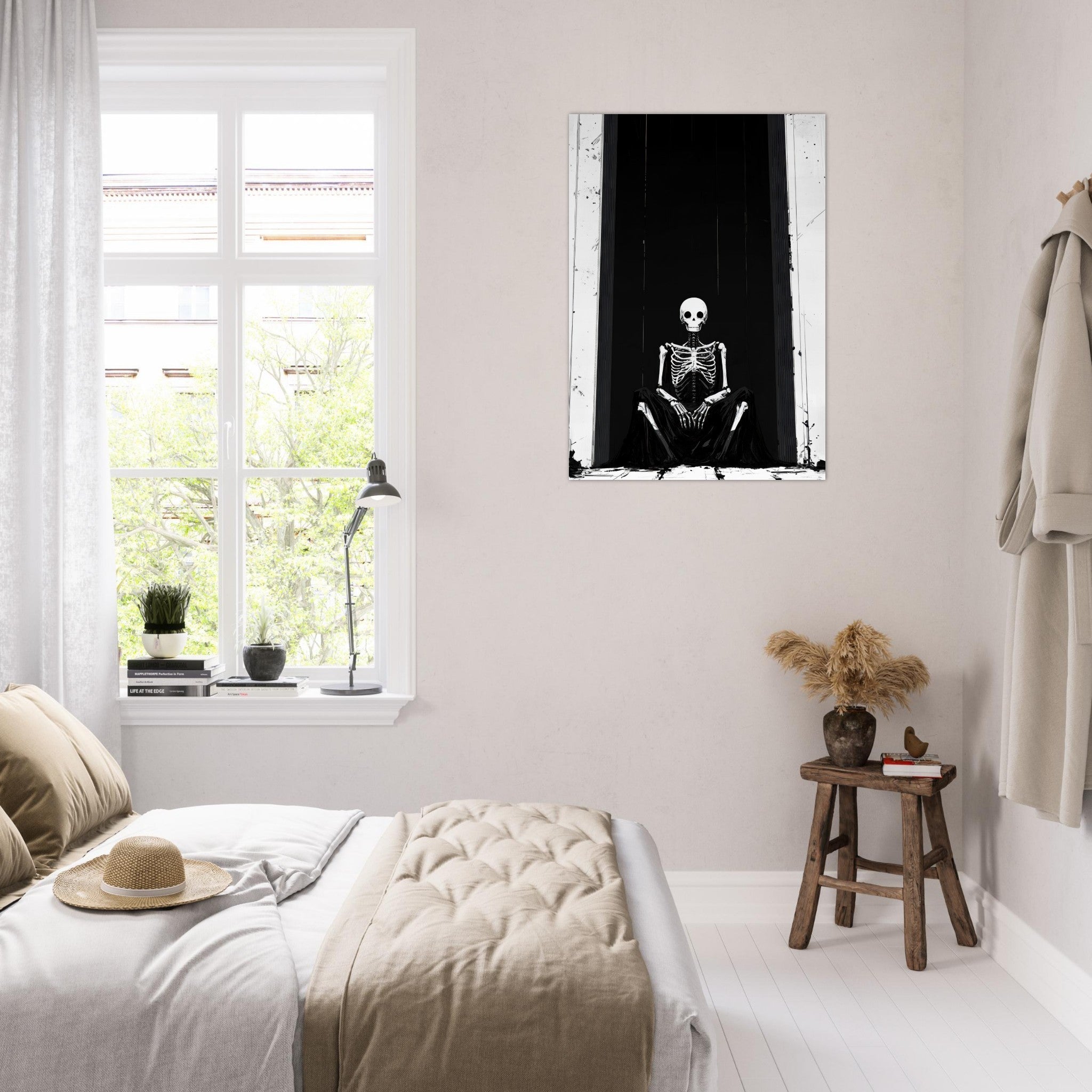 Aluminum Print Portrait - The Hollow King A haunting minimalist piece feat - Shop Ai Art WebShop - Digital Art online Store