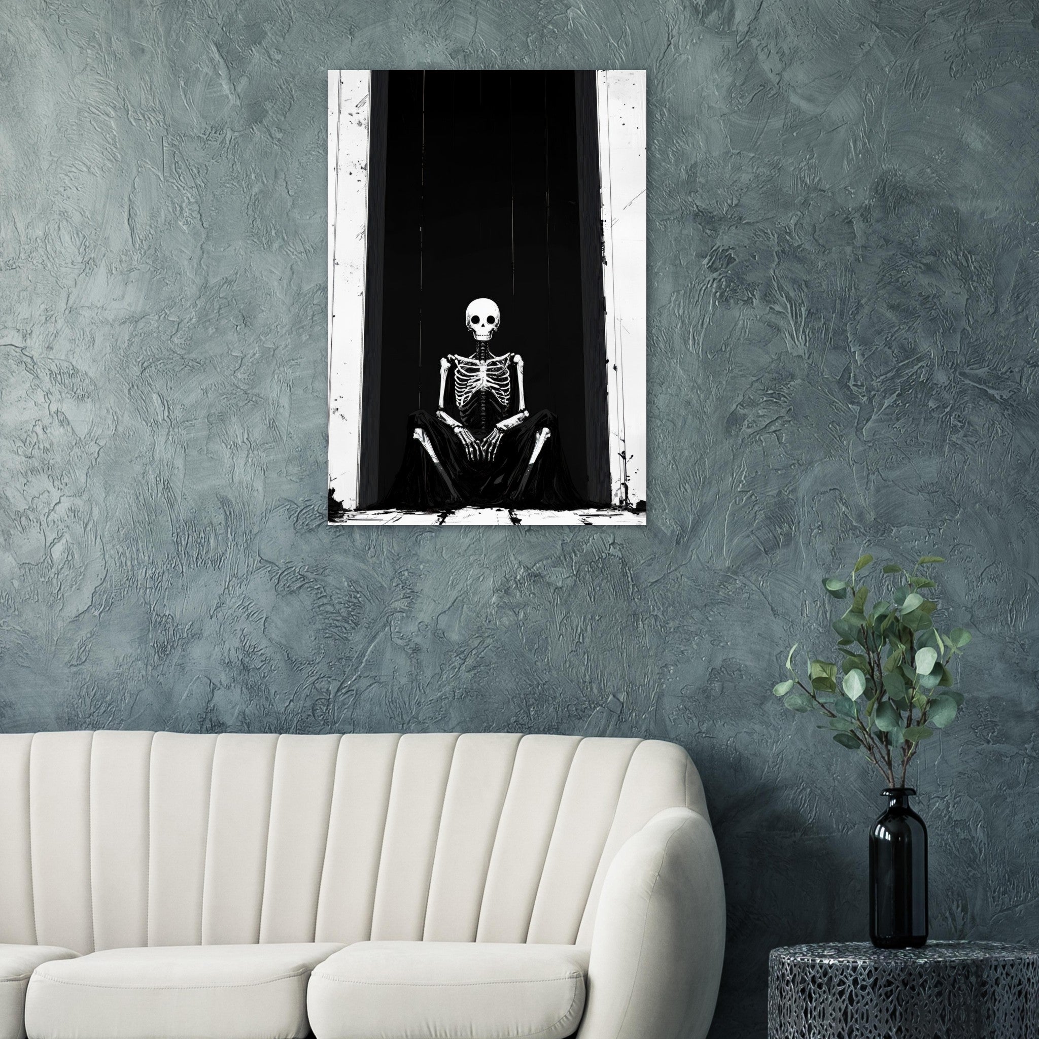 Aluminum Print Portrait - The Hollow King A haunting minimalist piece feat - Shop Ai Art WebShop - Digital Art online Store