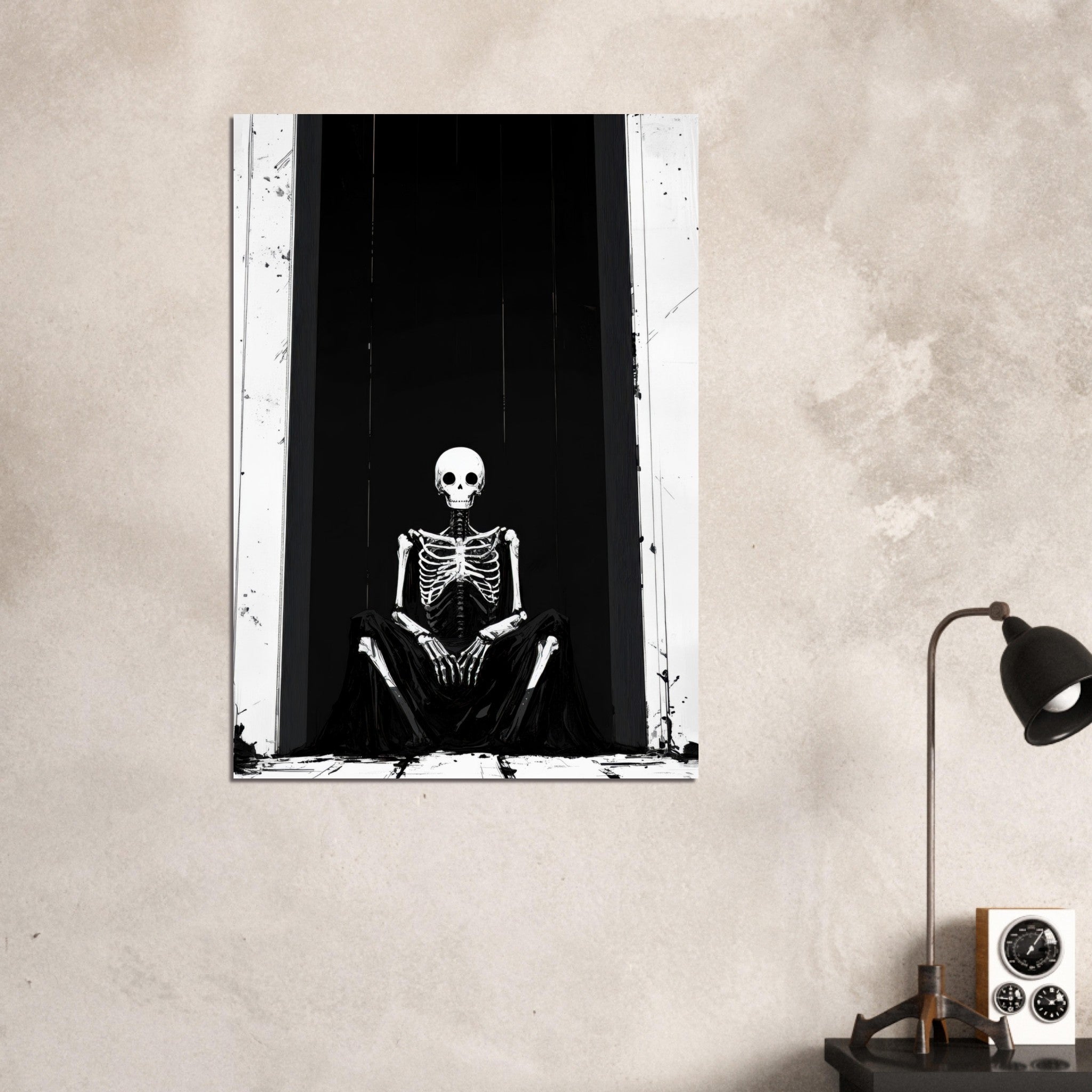 Aluminum Print Portrait - The Hollow King A haunting minimalist piece feat - Shop Ai Art WebShop - Digital Art online Store