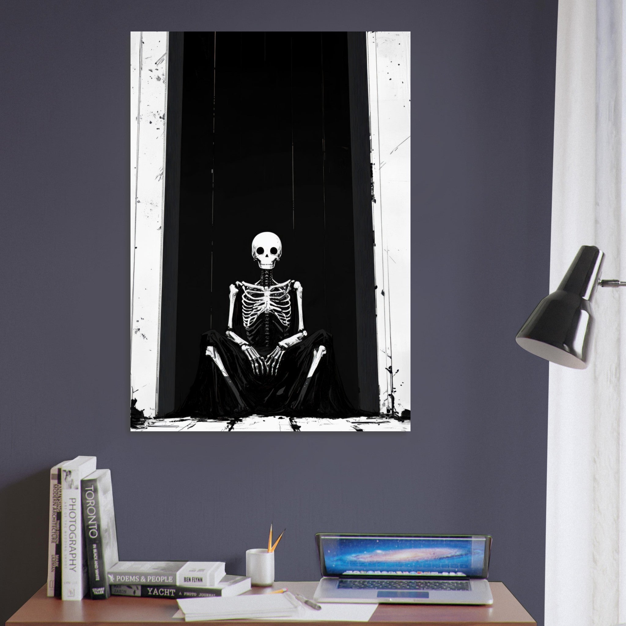 Aluminum Print Portrait - The Hollow King A haunting minimalist piece feat - Shop Ai Art WebShop - Digital Art online Store