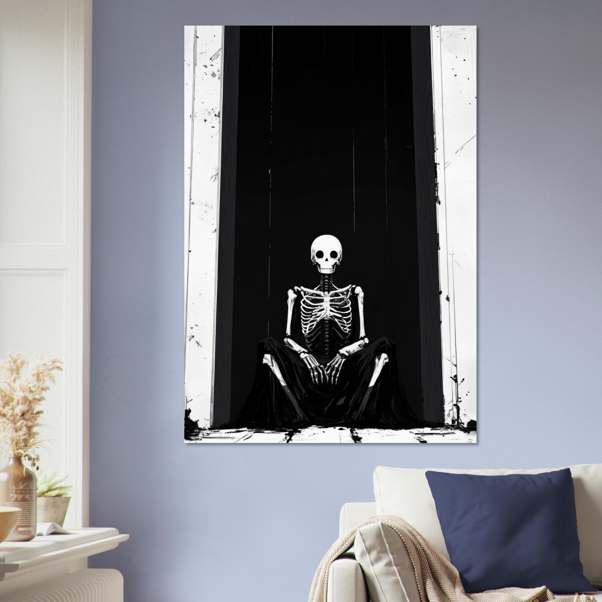 Aluminum Print Portrait - The Hollow King A haunting minimalist piece feat - Shop Ai Art WebShop - Digital Art online Store