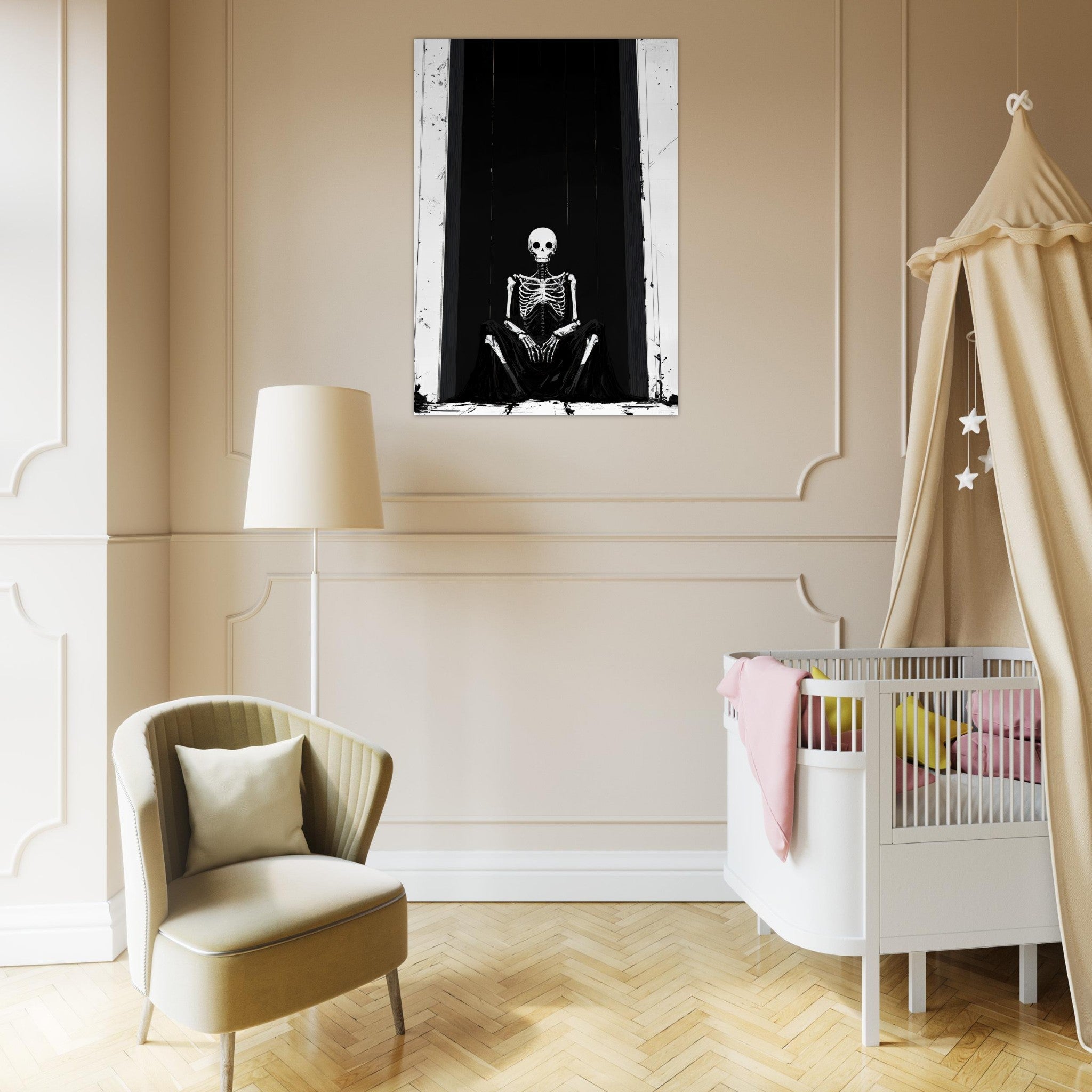 Aluminum Print Portrait - The Hollow King A haunting minimalist piece feat - Shop Ai Art WebShop - Digital Art online Store