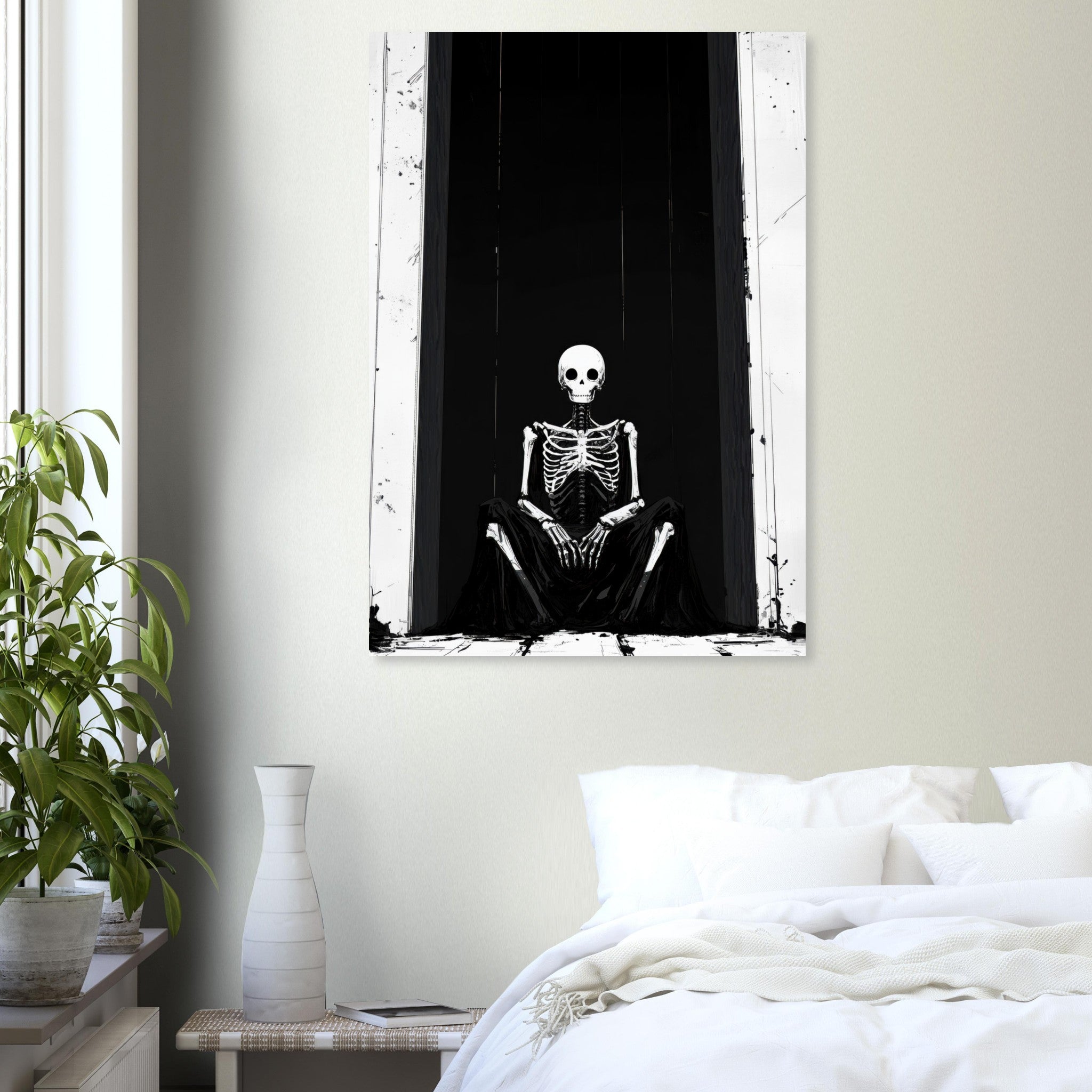 Aluminum Print Portrait - The Hollow King A haunting minimalist piece feat - Shop Ai Art WebShop - Digital Art online Store