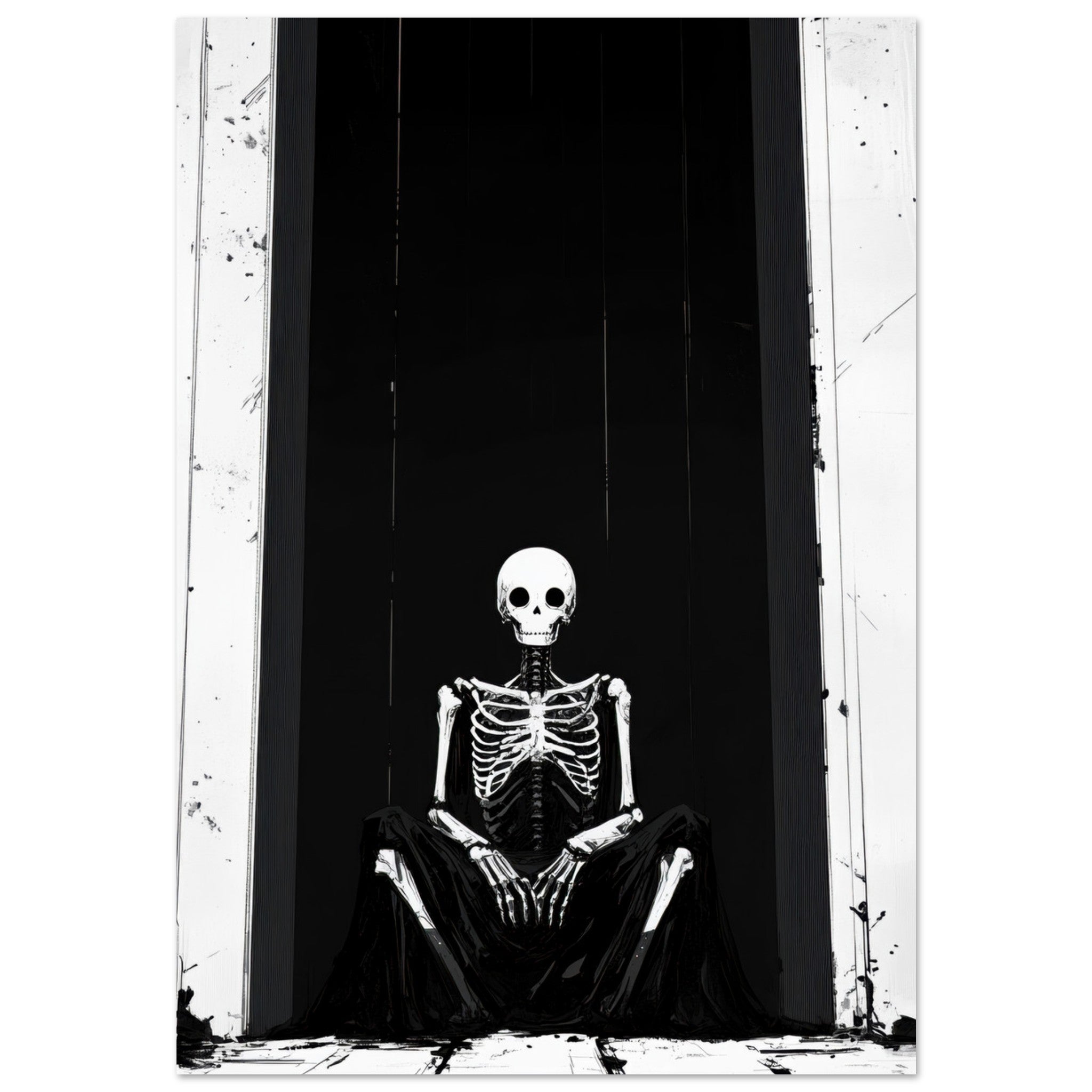 Aluminum Print Portrait - The Hollow King A haunting minimalist piece feat - Shop Ai Art WebShop - Digital Art online Store