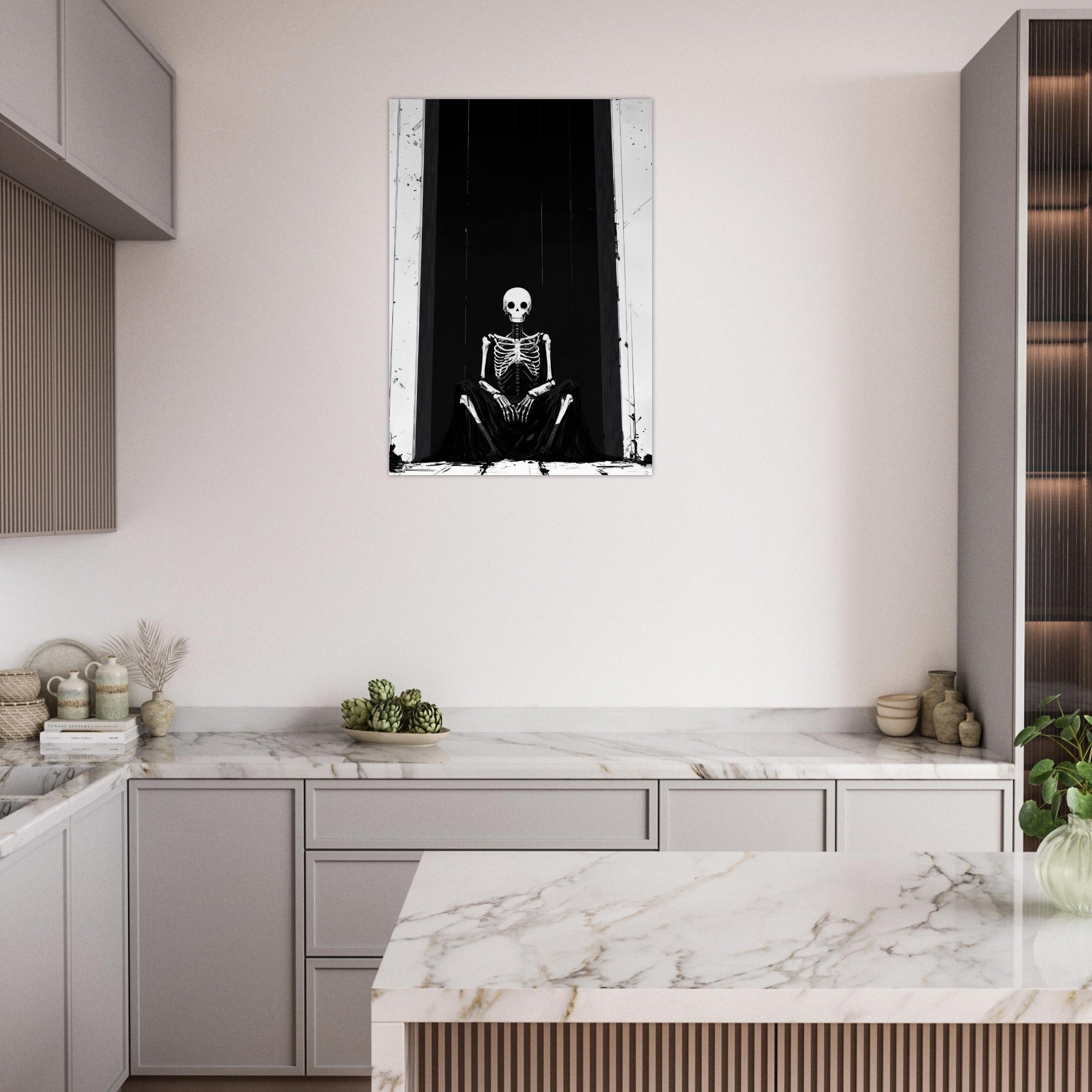 Aluminum Print Portrait - The Hollow King A haunting minimalist piece feat - Shop Ai Art WebShop - Digital Art online Store