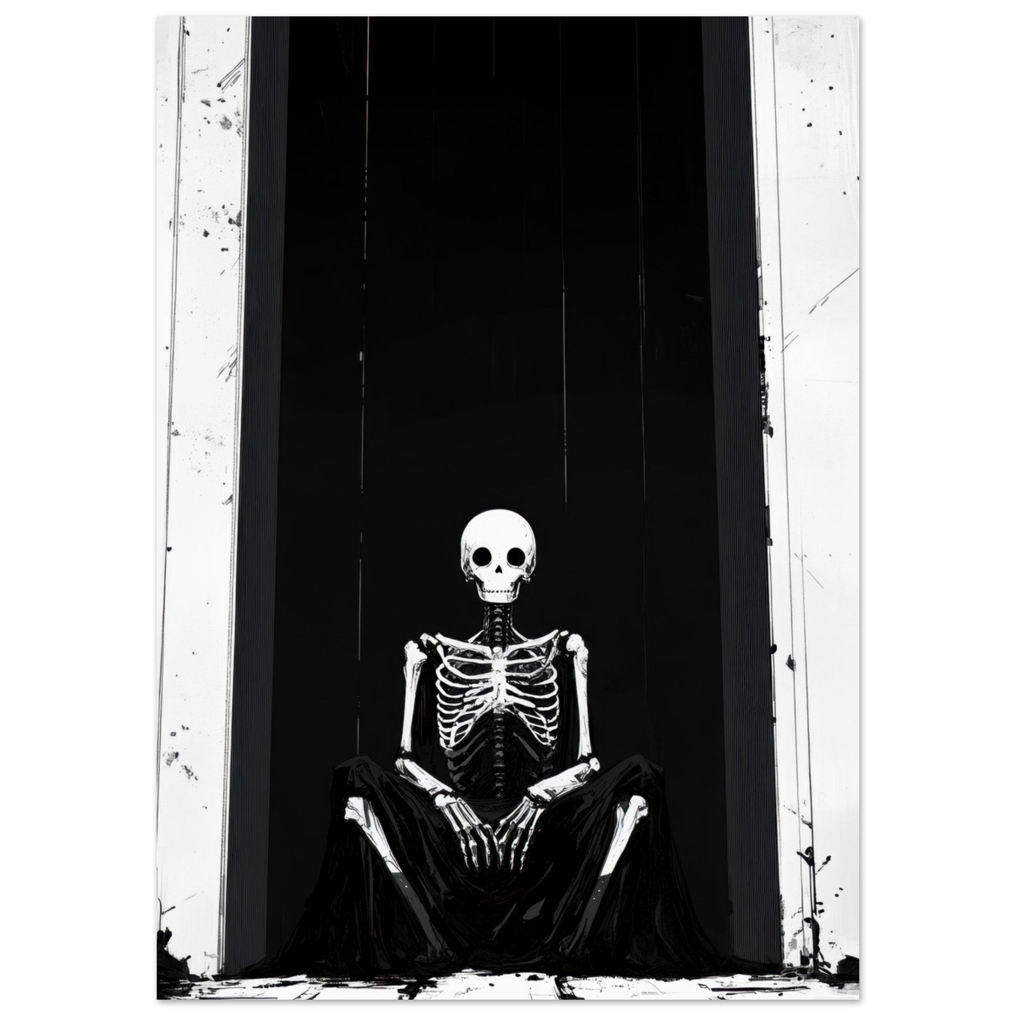 Aluminum Print Portrait - The Hollow King A haunting minimalist piece feat - Shop Ai Art WebShop - Digital Art online Store
