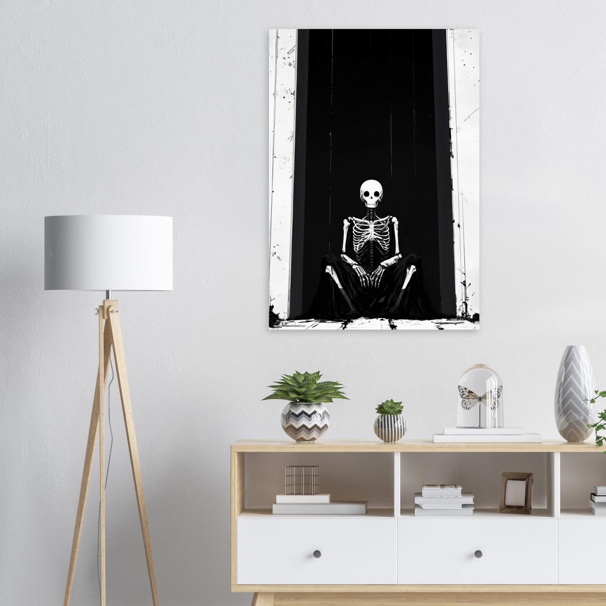 Aluminum Print Portrait - The Hollow King A haunting minimalist piece feat - Shop Ai Art WebShop - Digital Art online Store