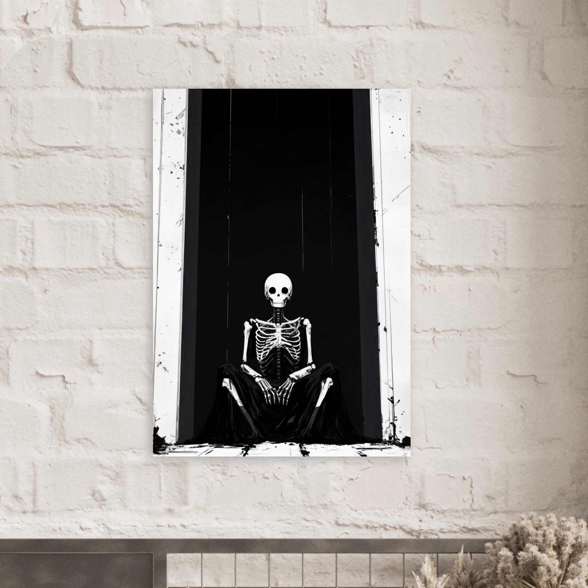Aluminum Print Portrait - The Hollow King A haunting minimalist piece feat - Shop Ai Art WebShop - Digital Art online Store