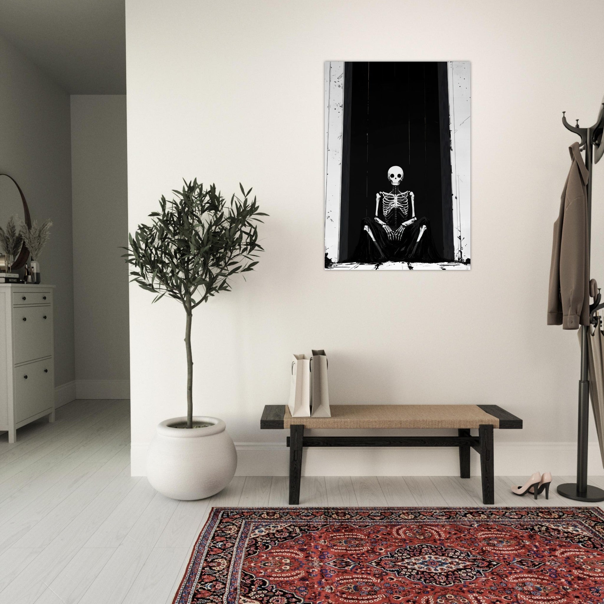 Aluminum Print Portrait - The Hollow King A haunting minimalist piece feat - Shop Ai Art WebShop - Digital Art online Store
