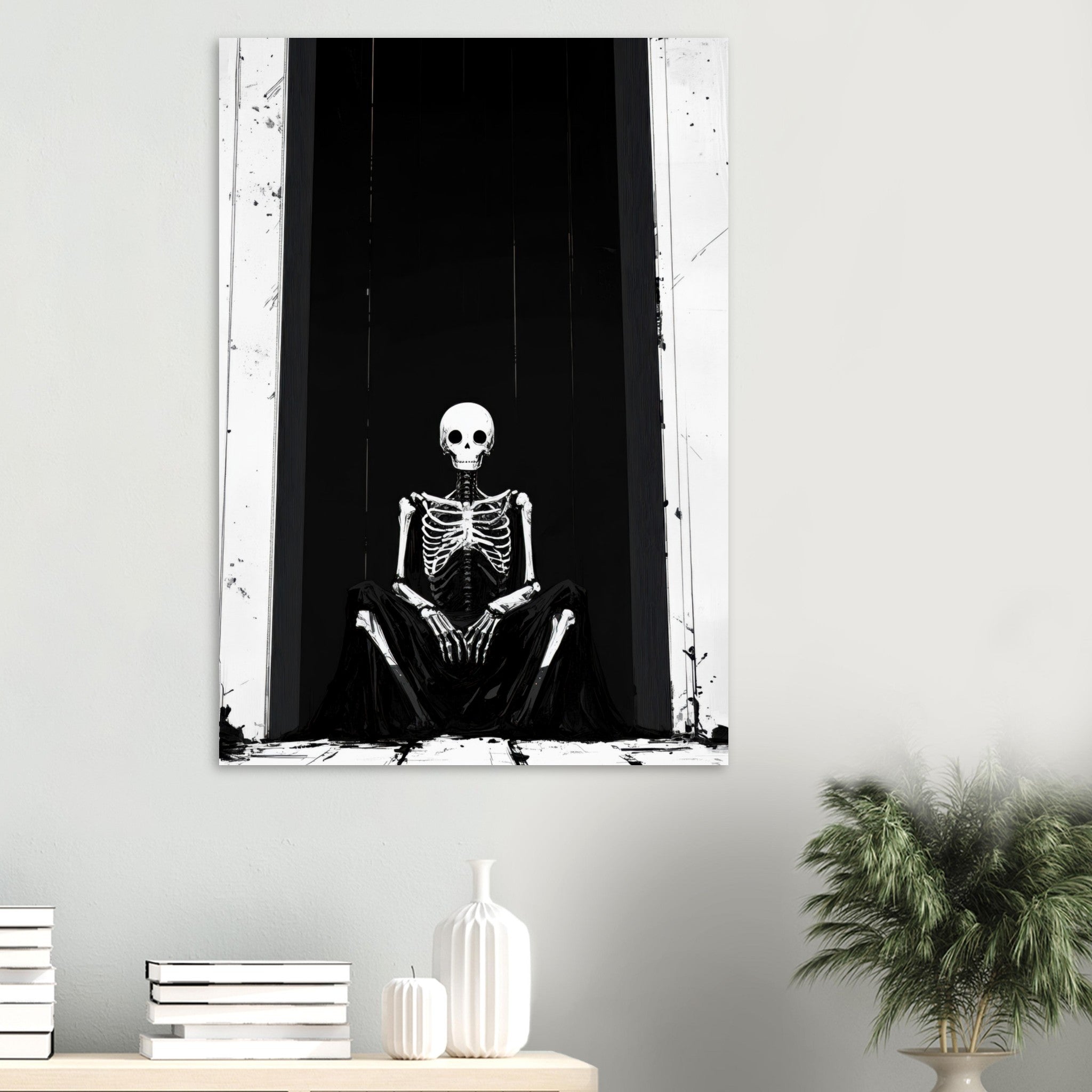 Aluminum Print Portrait - The Hollow King A haunting minimalist piece feat - Shop Ai Art WebShop - Digital Art online Store
