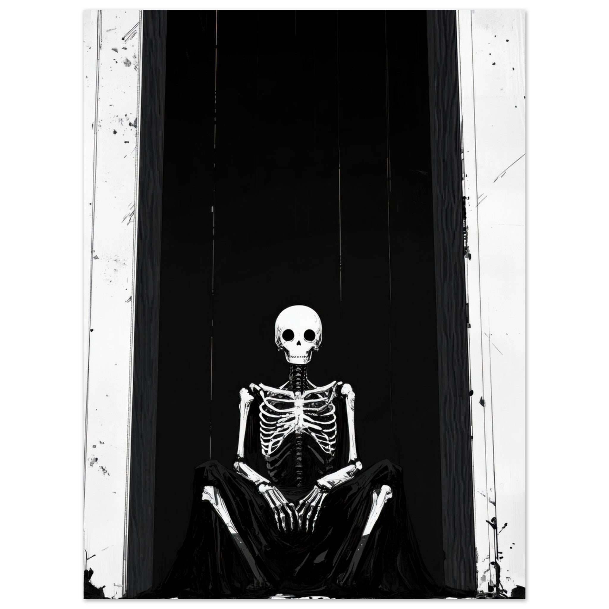 Aluminum Print Portrait - The Hollow King A haunting minimalist piece feat - Shop Ai Art WebShop - Digital Art online Store