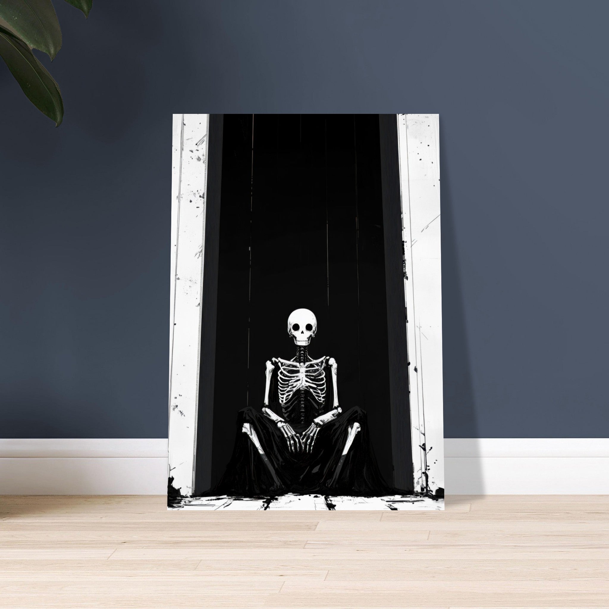 Aluminum Print Portrait - The Hollow King A haunting minimalist piece feat - Shop Ai Art WebShop - Digital Art online Store