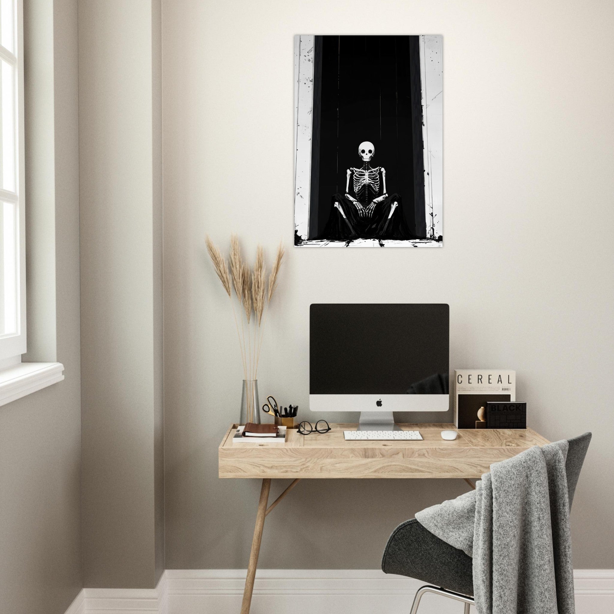 Aluminum Print Portrait - The Hollow King A haunting minimalist piece feat - Shop Ai Art WebShop - Digital Art online Store