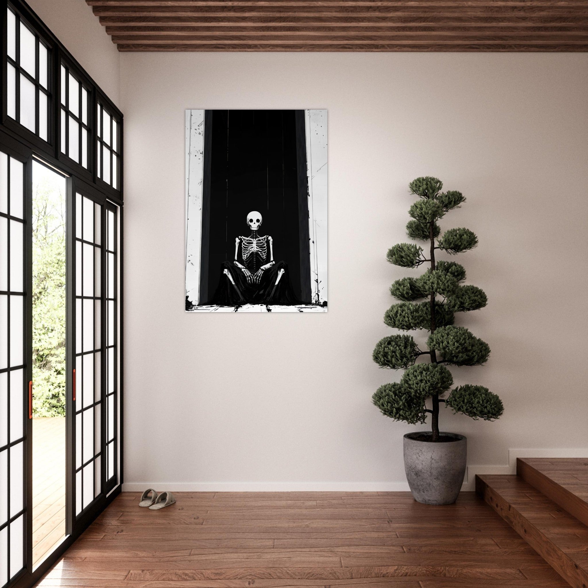 Aluminum Print Portrait - The Hollow King A haunting minimalist piece feat - Shop Ai Art WebShop - Digital Art online Store