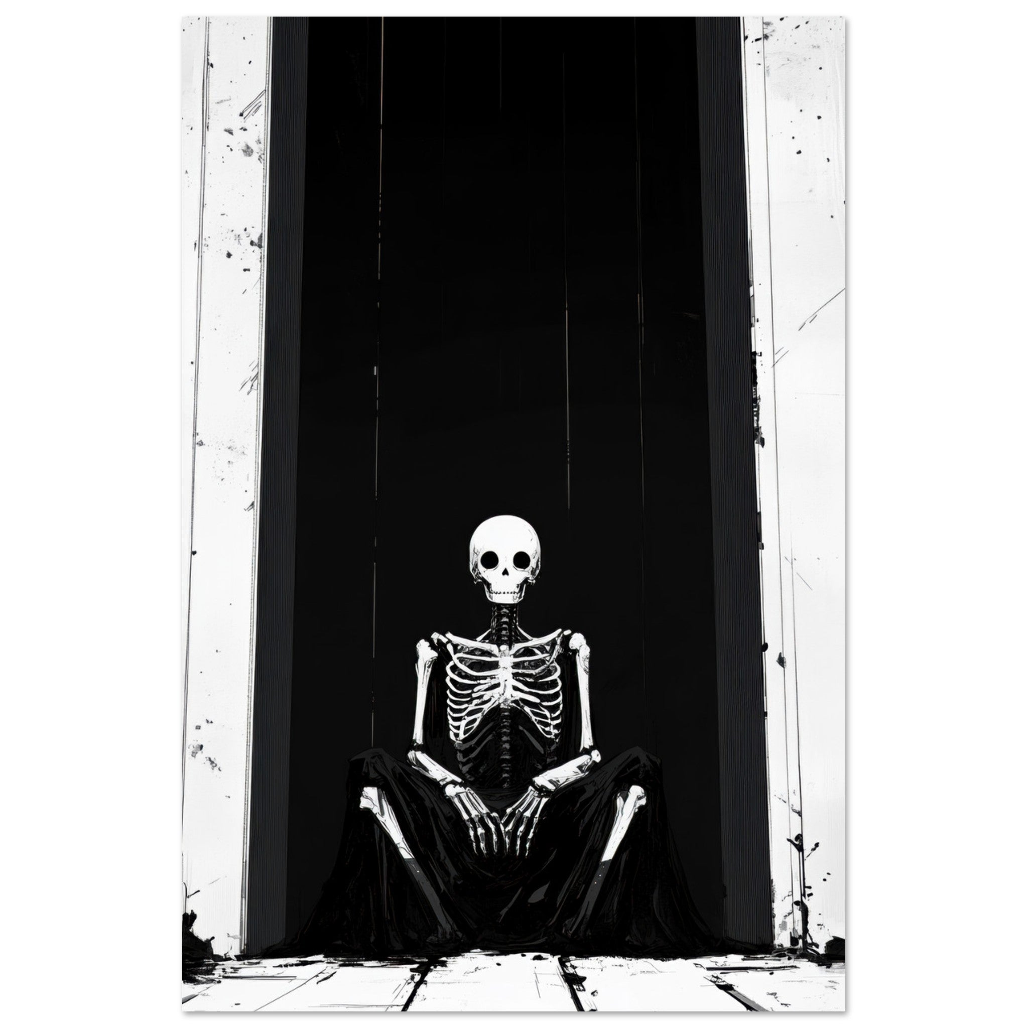 Aluminum Print Portrait - The Hollow King A haunting minimalist piece feat - Shop Ai Art WebShop - Digital Art online Store