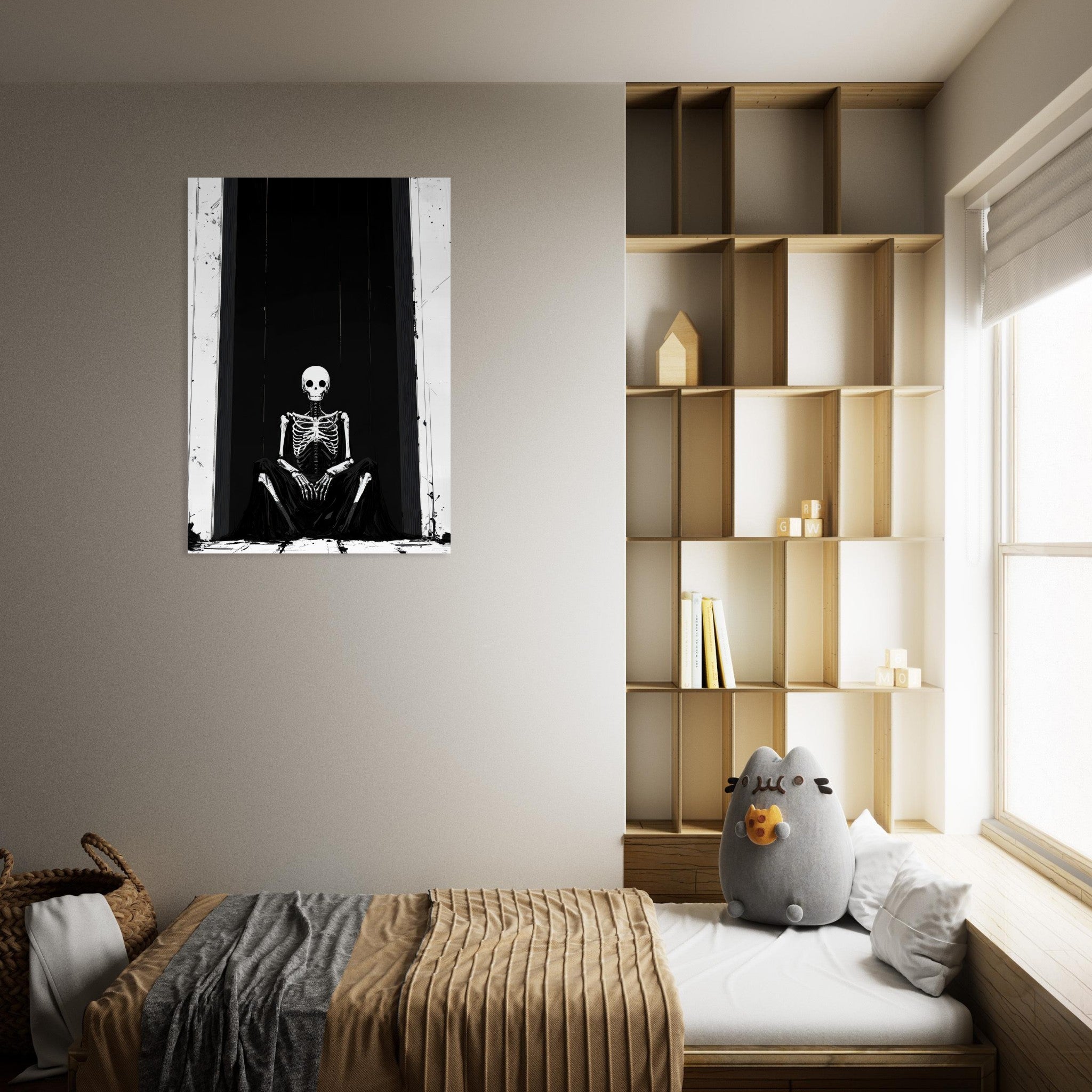 Aluminum Print Portrait - The Hollow King A haunting minimalist piece feat - Shop Ai Art WebShop - Digital Art online Store