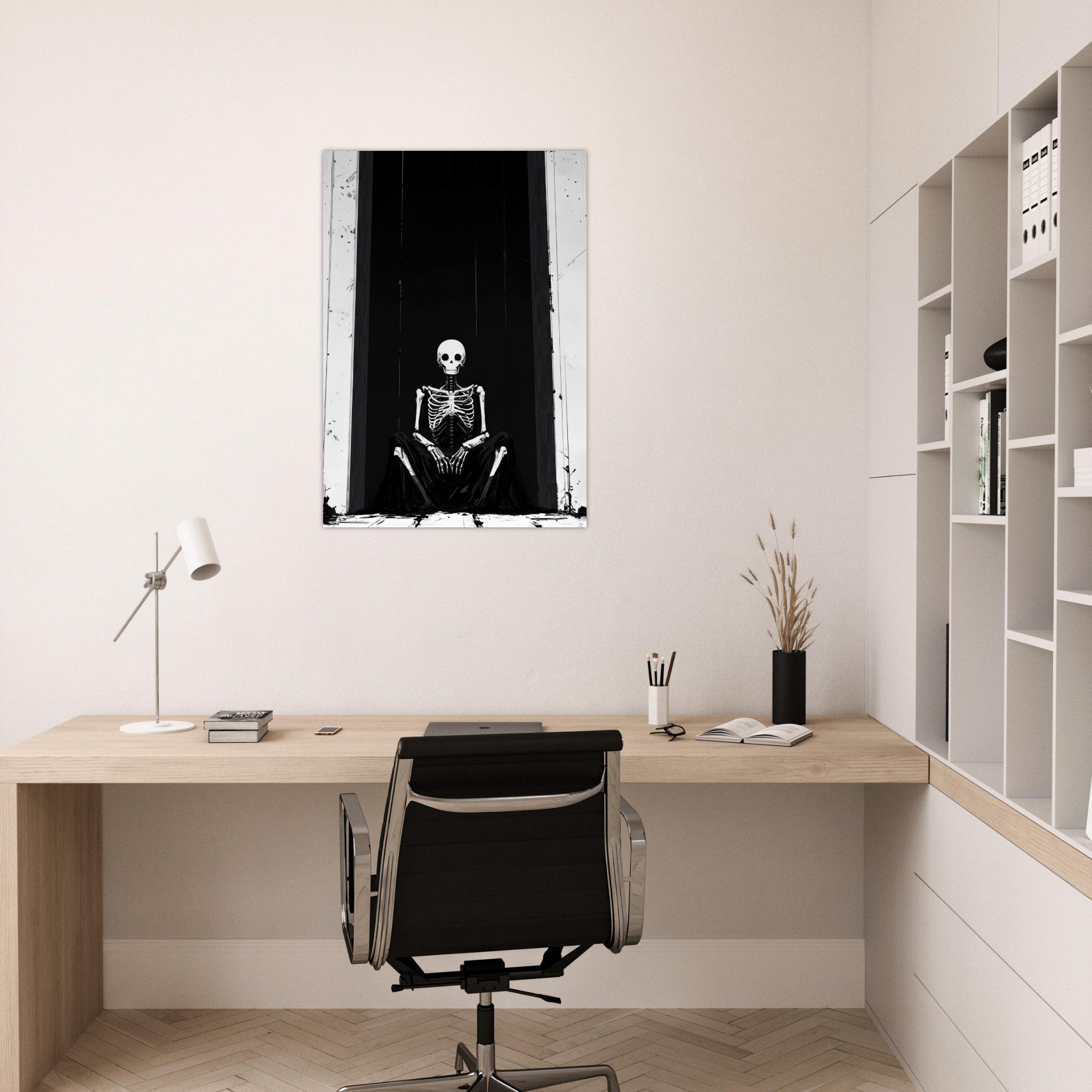 Aluminum Print Portrait - The Hollow King A haunting minimalist piece feat - Shop Ai Art WebShop - Digital Art online Store
