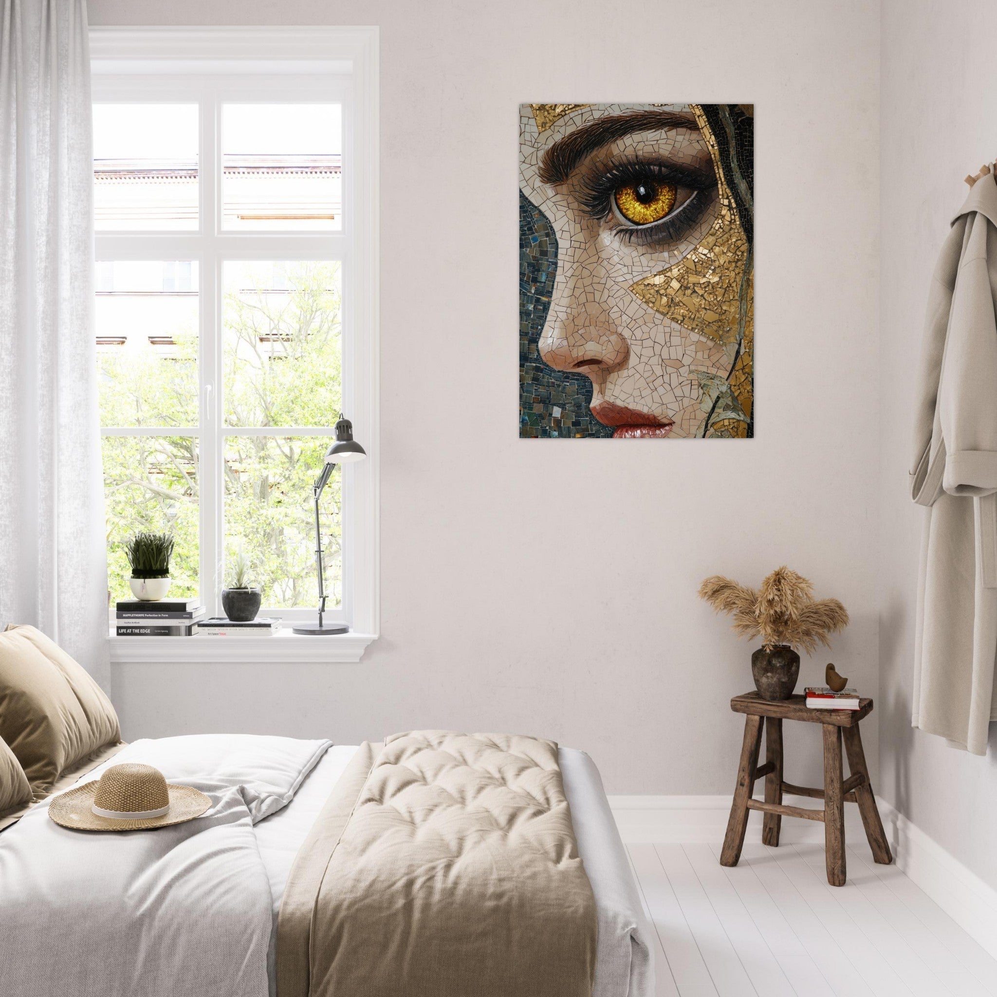 Aluminum Print Portrait - The Oracles Forbidden Prophecy Byzantine Mosaic - Shop Ai Art WebShop - Digital Art online Store