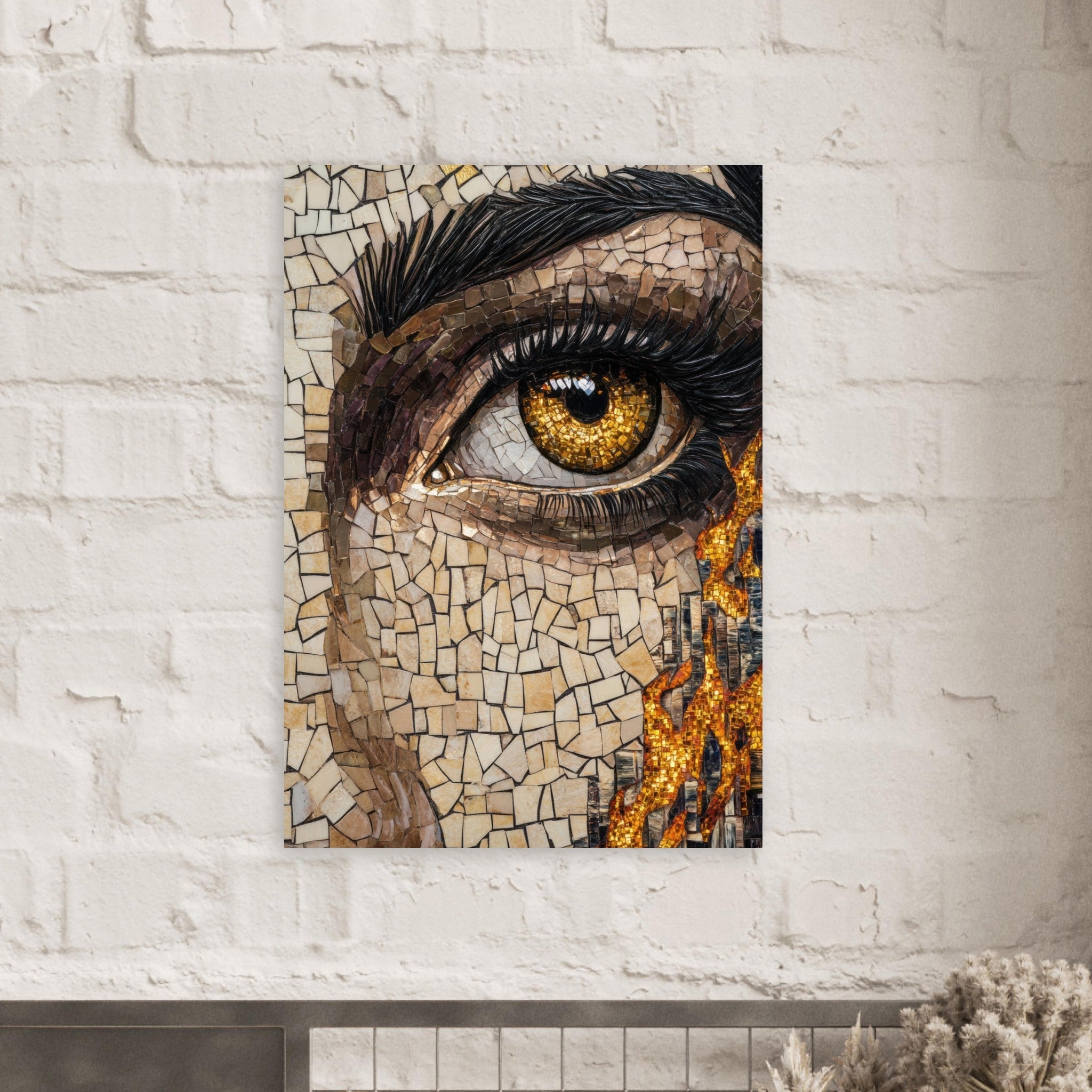 Aluminum Print Portrait - The Oracles Forbidden Prophecy Byzantine Mosaic 2 - Shop Ai Art WebShop - Digital Art online Store