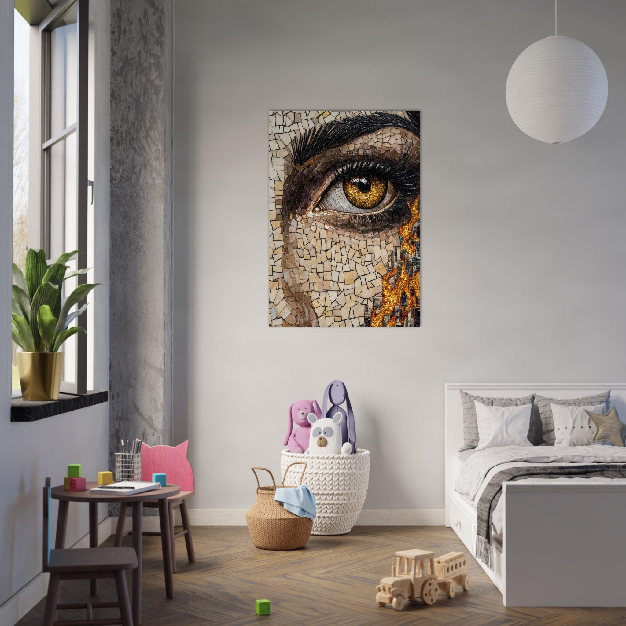 Aluminum Print Portrait - The Oracles Forbidden Prophecy Byzantine Mosaic 2 - Shop Ai Art WebShop - Digital Art online Store