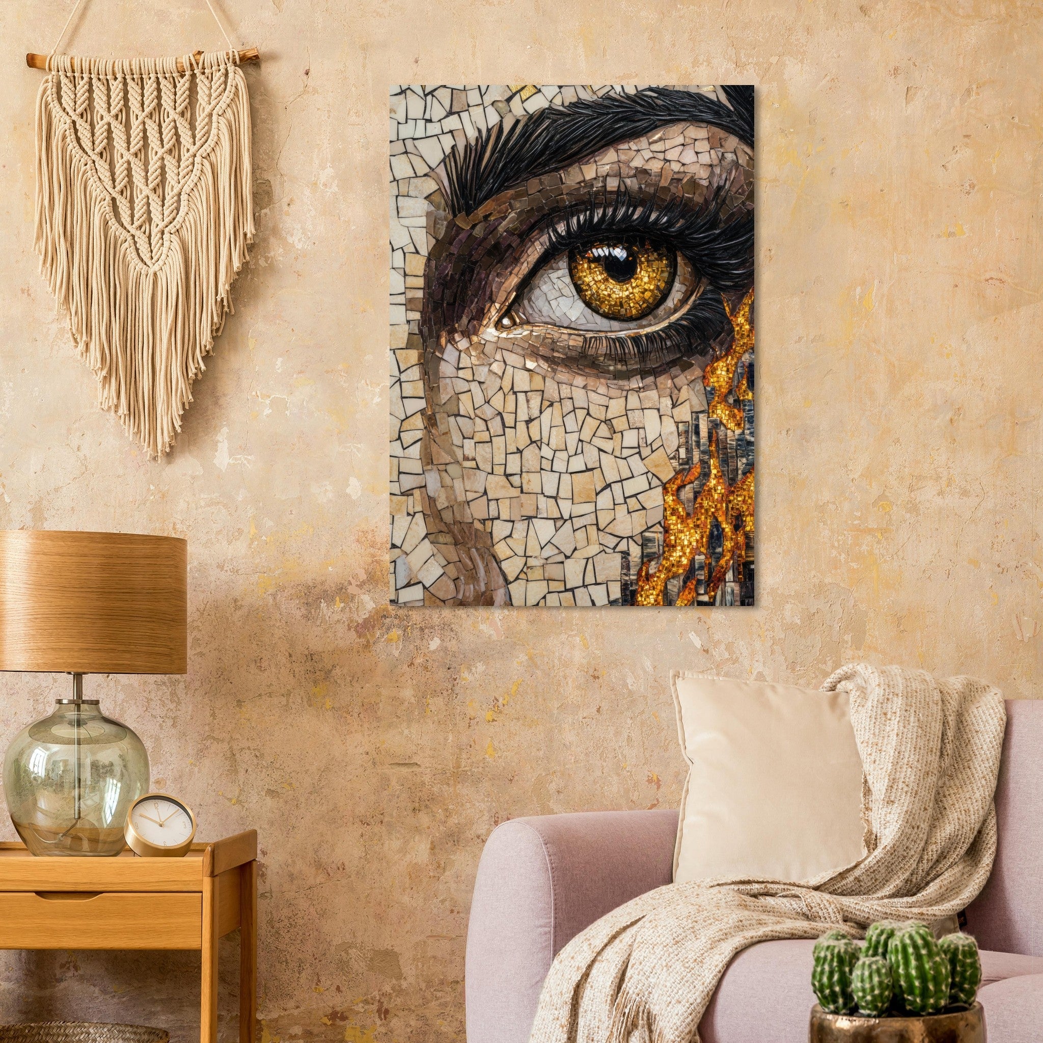 Aluminum Print Portrait - The Oracles Forbidden Prophecy Byzantine Mosaic 2 - Shop Ai Art WebShop - Digital Art online Store