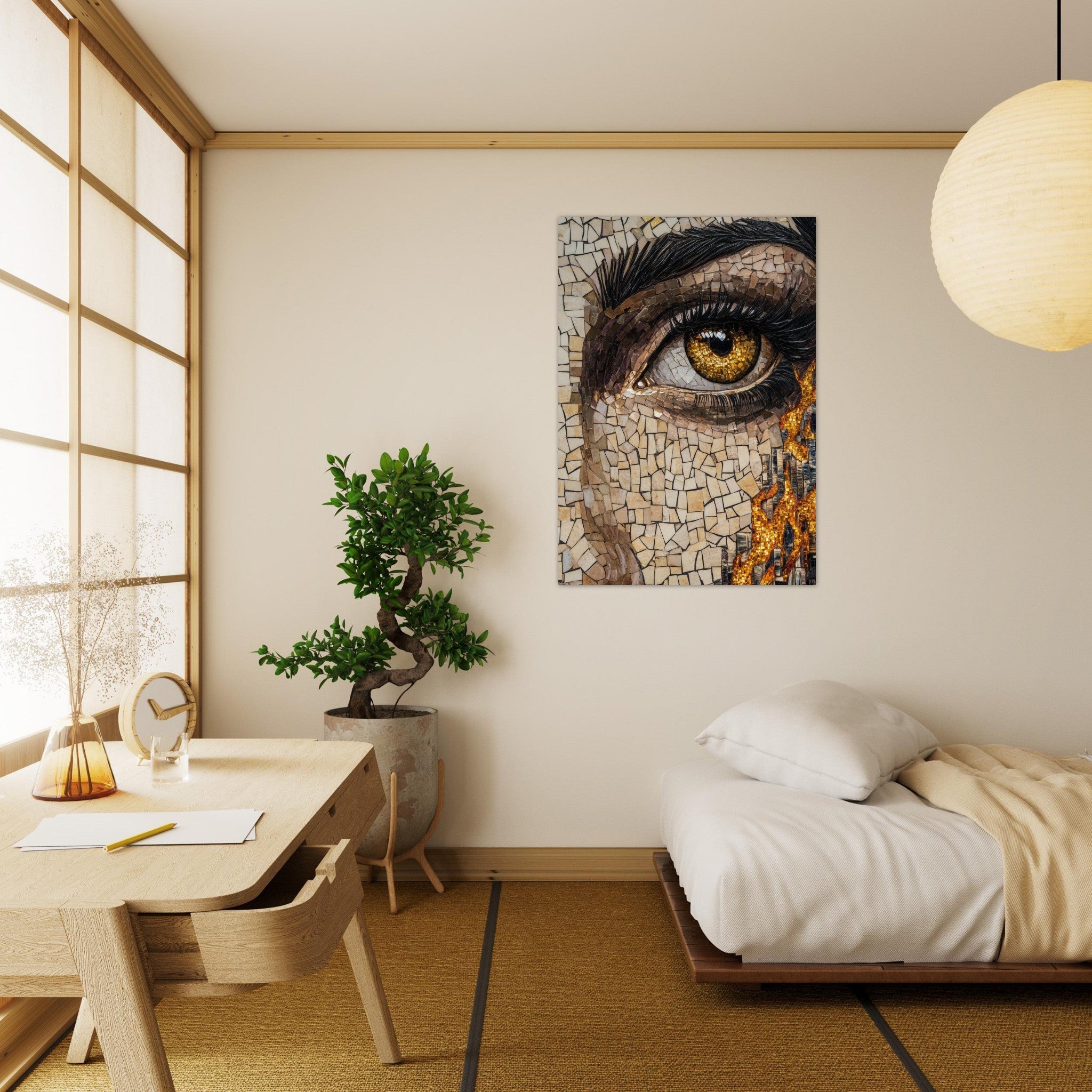Aluminum Print Portrait - The Oracles Forbidden Prophecy Byzantine Mosaic 2 - Shop Ai Art WebShop - Digital Art online Store