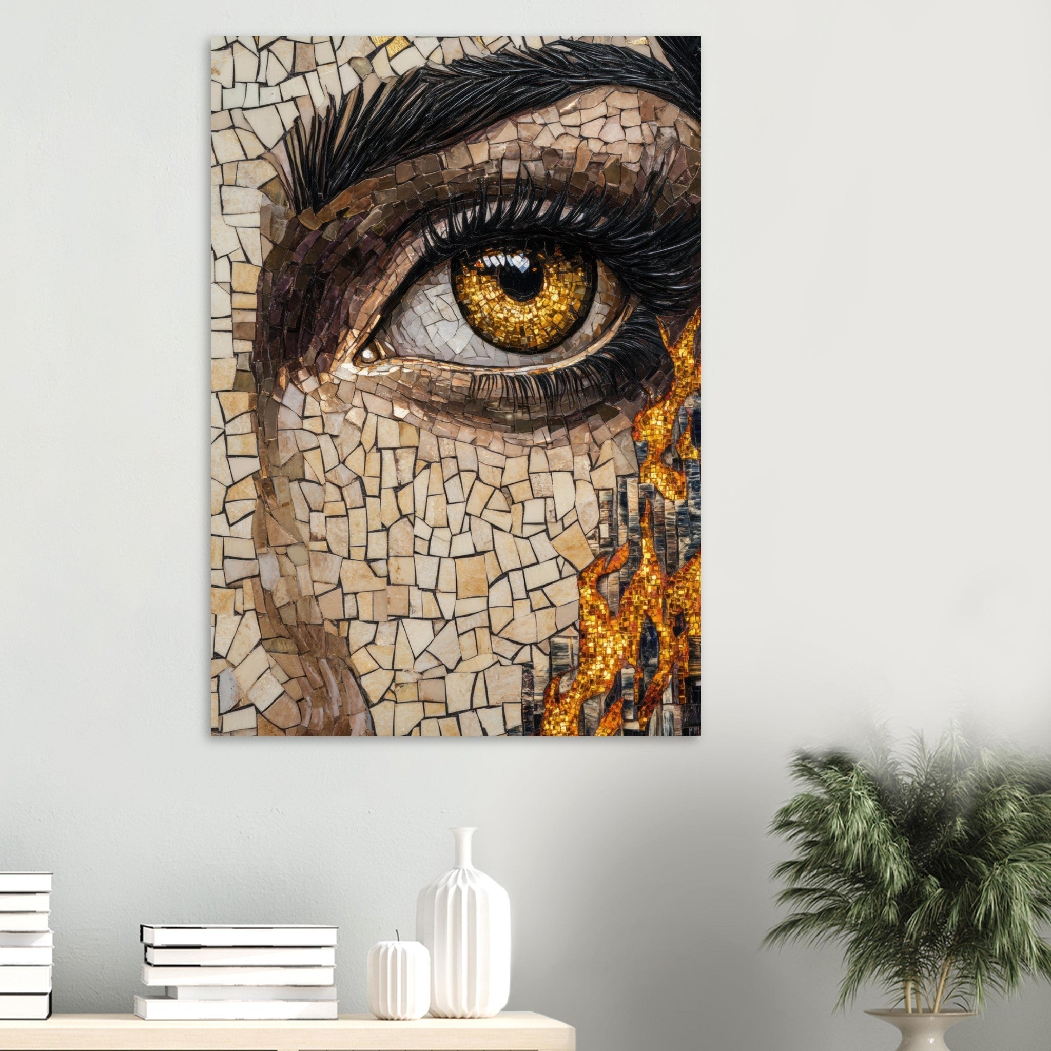 Aluminum Print Portrait - The Oracles Forbidden Prophecy Byzantine Mosaic 2 - Shop Ai Art WebShop - Digital Art online Store