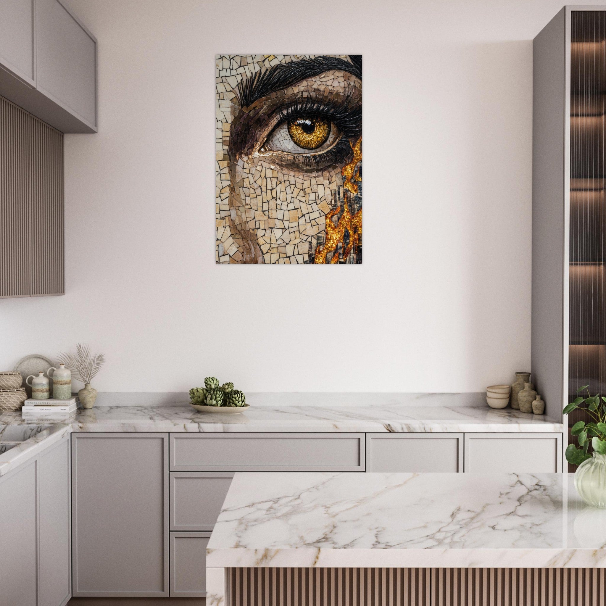 Aluminum Print Portrait - The Oracles Forbidden Prophecy Byzantine Mosaic 2 - Shop Ai Art WebShop - Digital Art online Store