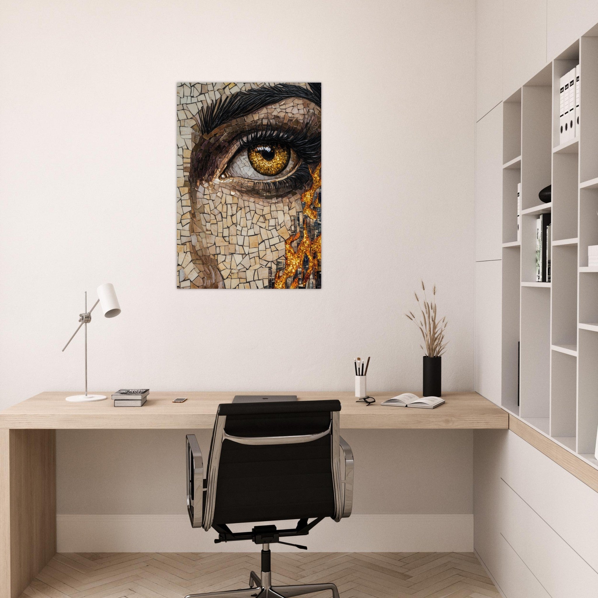 Aluminum Print Portrait - The Oracles Forbidden Prophecy Byzantine Mosaic 2 - Shop Ai Art WebShop - Digital Art online Store