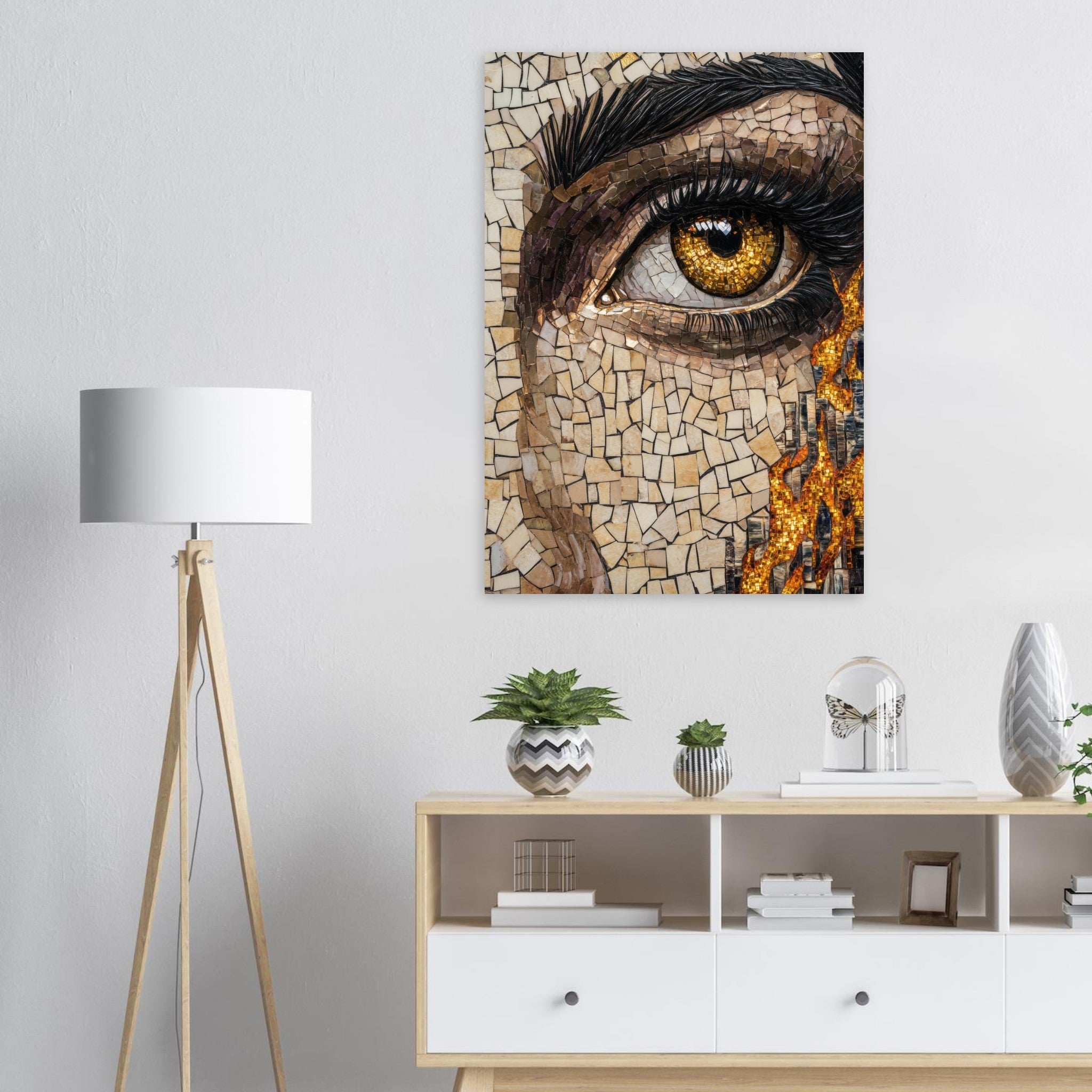 Aluminum Print Portrait - The Oracles Forbidden Prophecy Byzantine Mosaic 2 - Shop Ai Art WebShop - Digital Art online Store