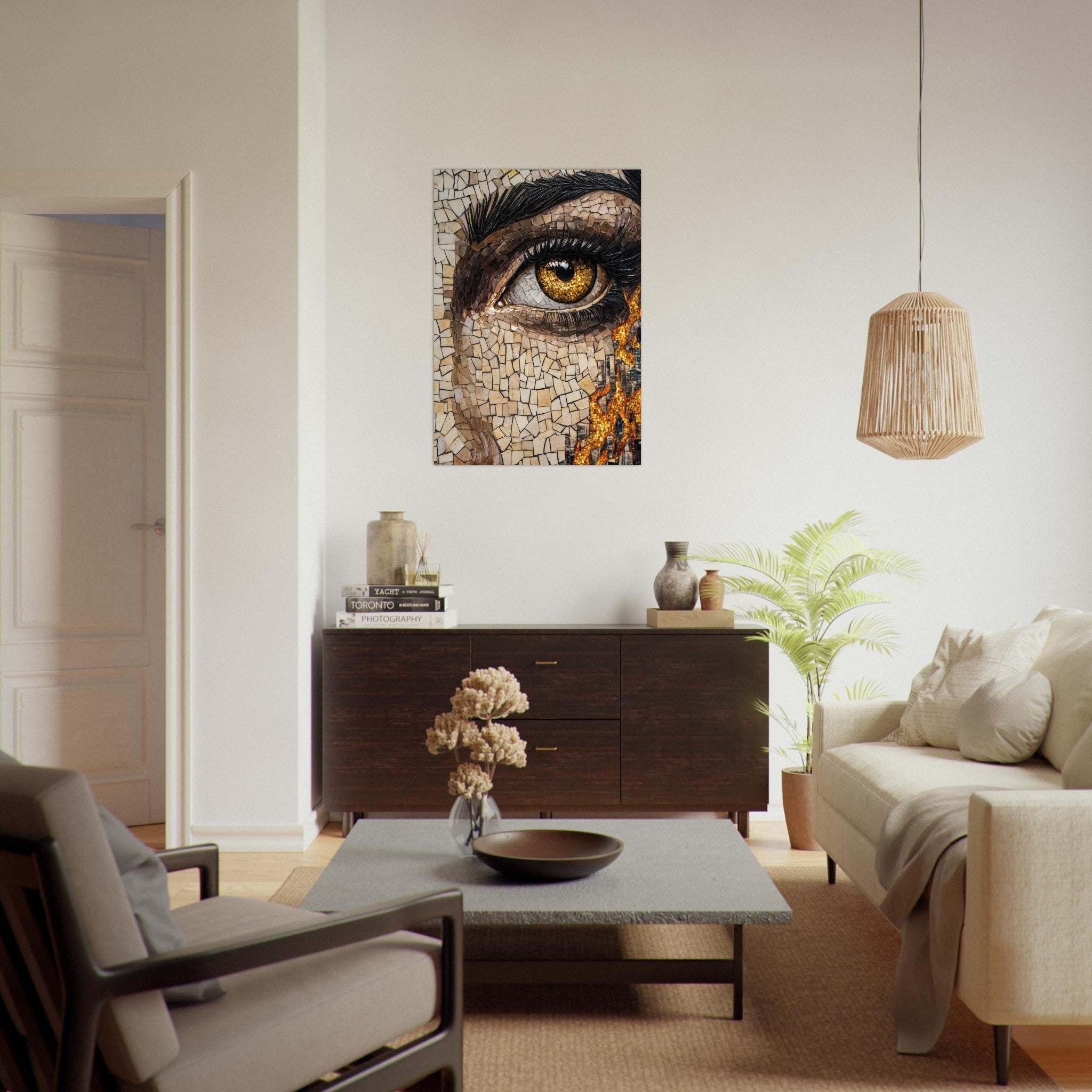 Aluminum Print Portrait - The Oracles Forbidden Prophecy Byzantine Mosaic 2 - Shop Ai Art WebShop - Digital Art online Store