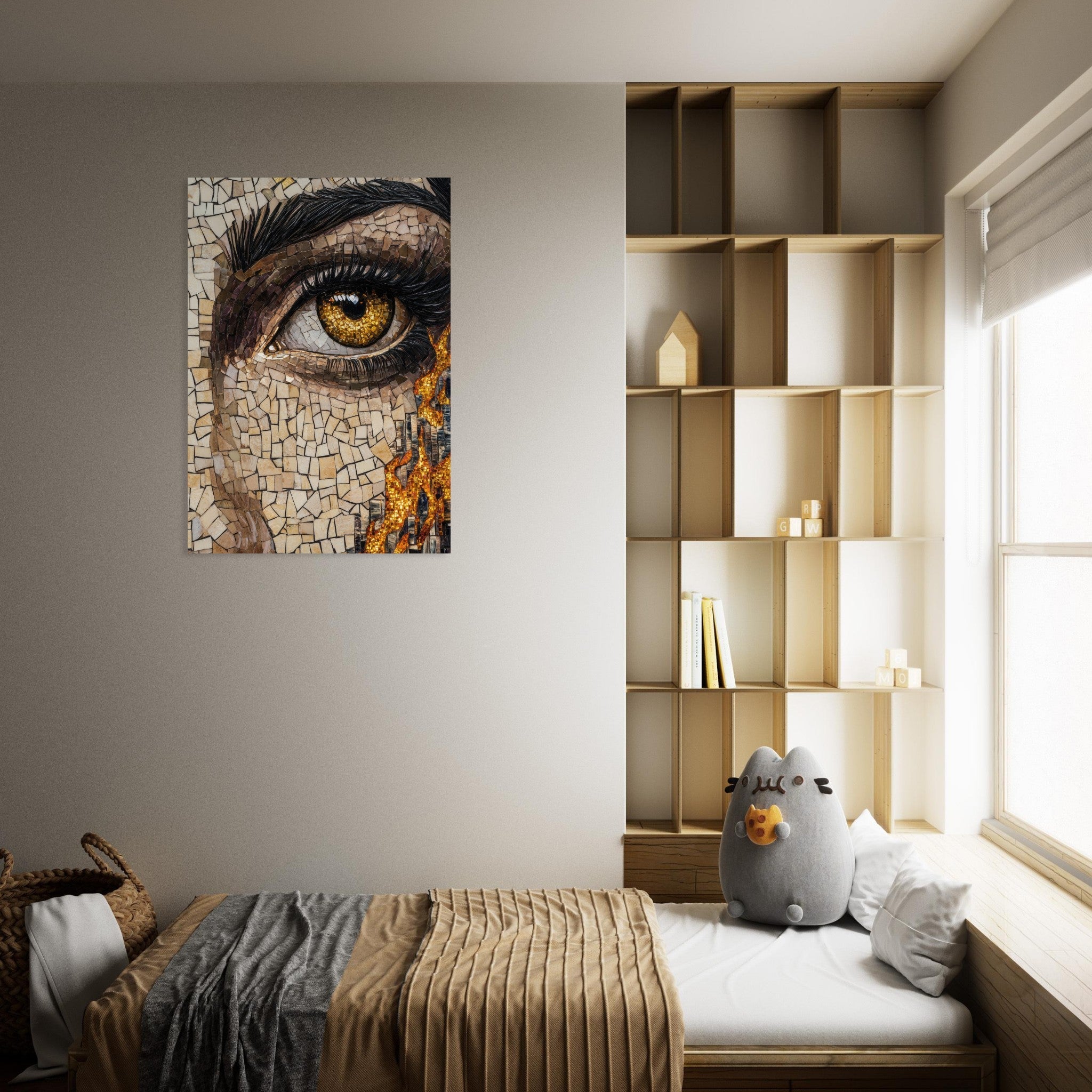 Aluminum Print Portrait - The Oracles Forbidden Prophecy Byzantine Mosaic 2 - Shop Ai Art WebShop - Digital Art online Store