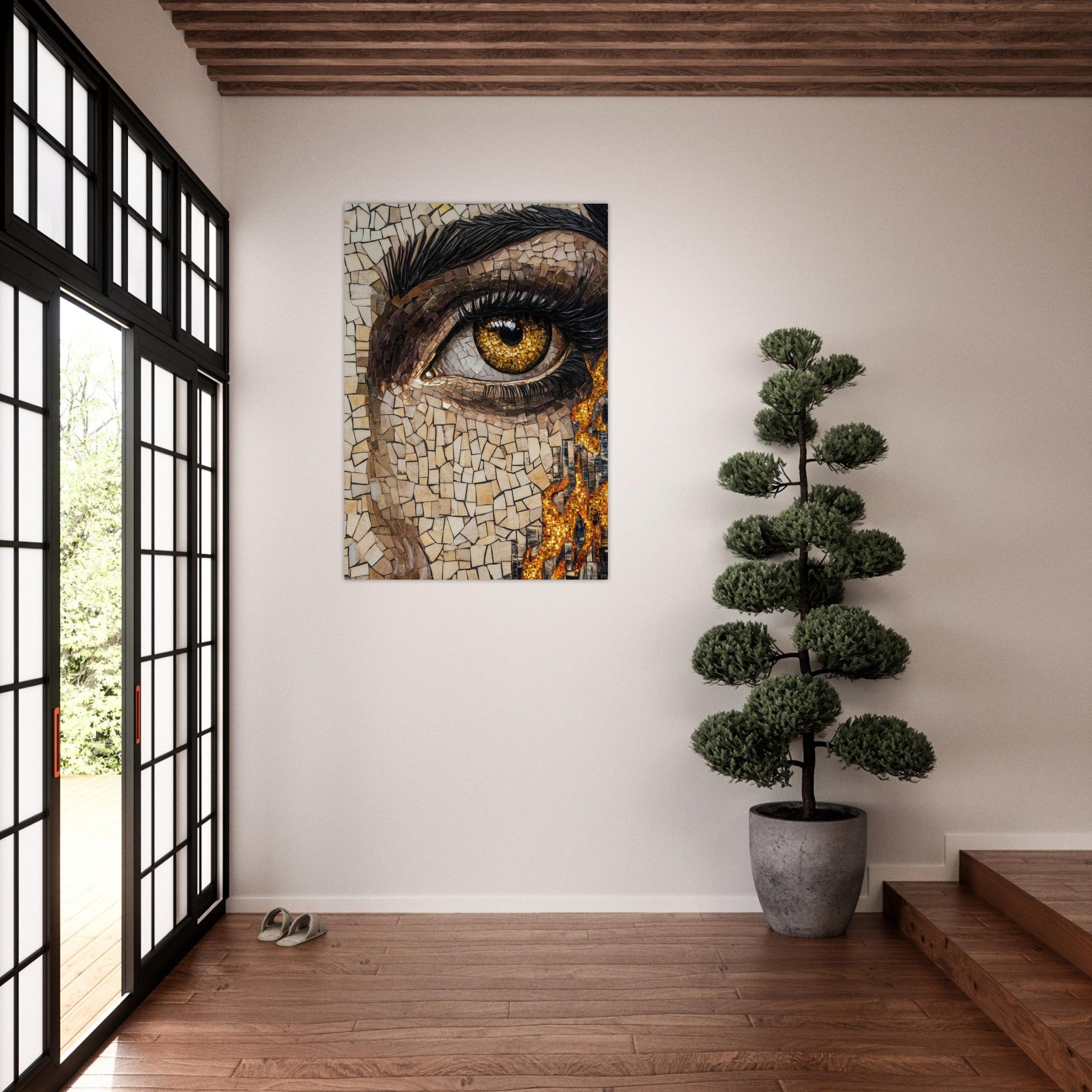 Aluminum Print Portrait - The Oracles Forbidden Prophecy Byzantine Mosaic 2 - Shop Ai Art WebShop - Digital Art online Store